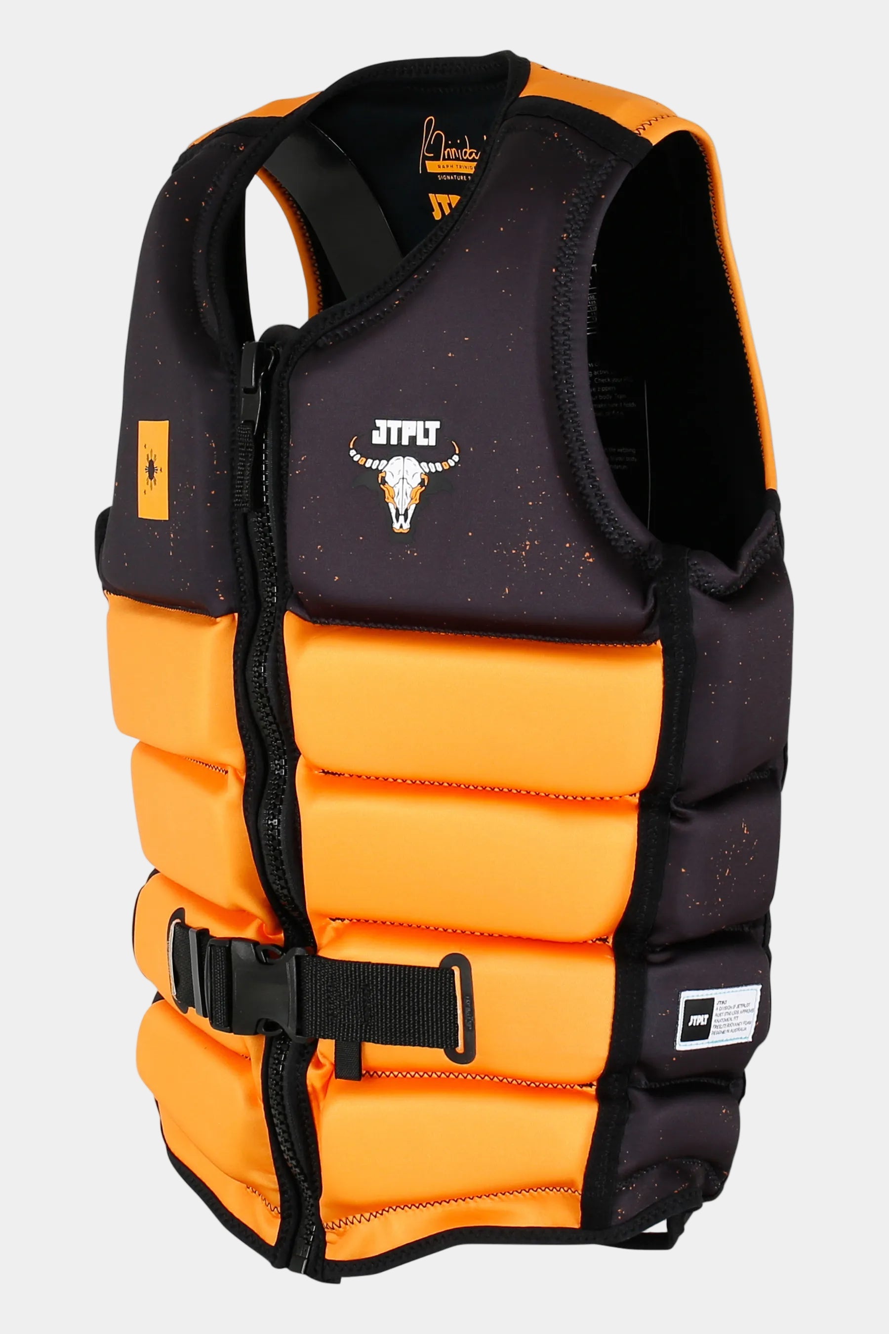 Jetpilot X1 Life Jacket - Raph Trinidad Signature Series - Orange with brand logo on a white background