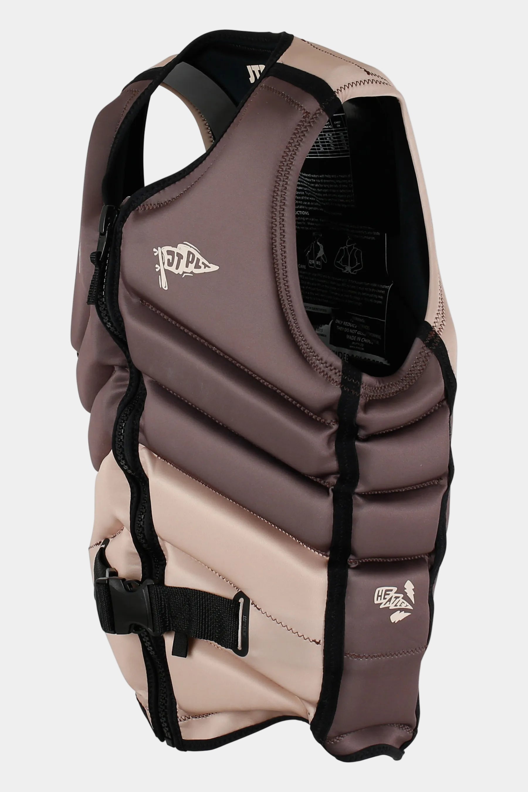Two-toned Jetpilot X1 Life Jacket - JTPLT X Heatley - Brown with black straps on a white background