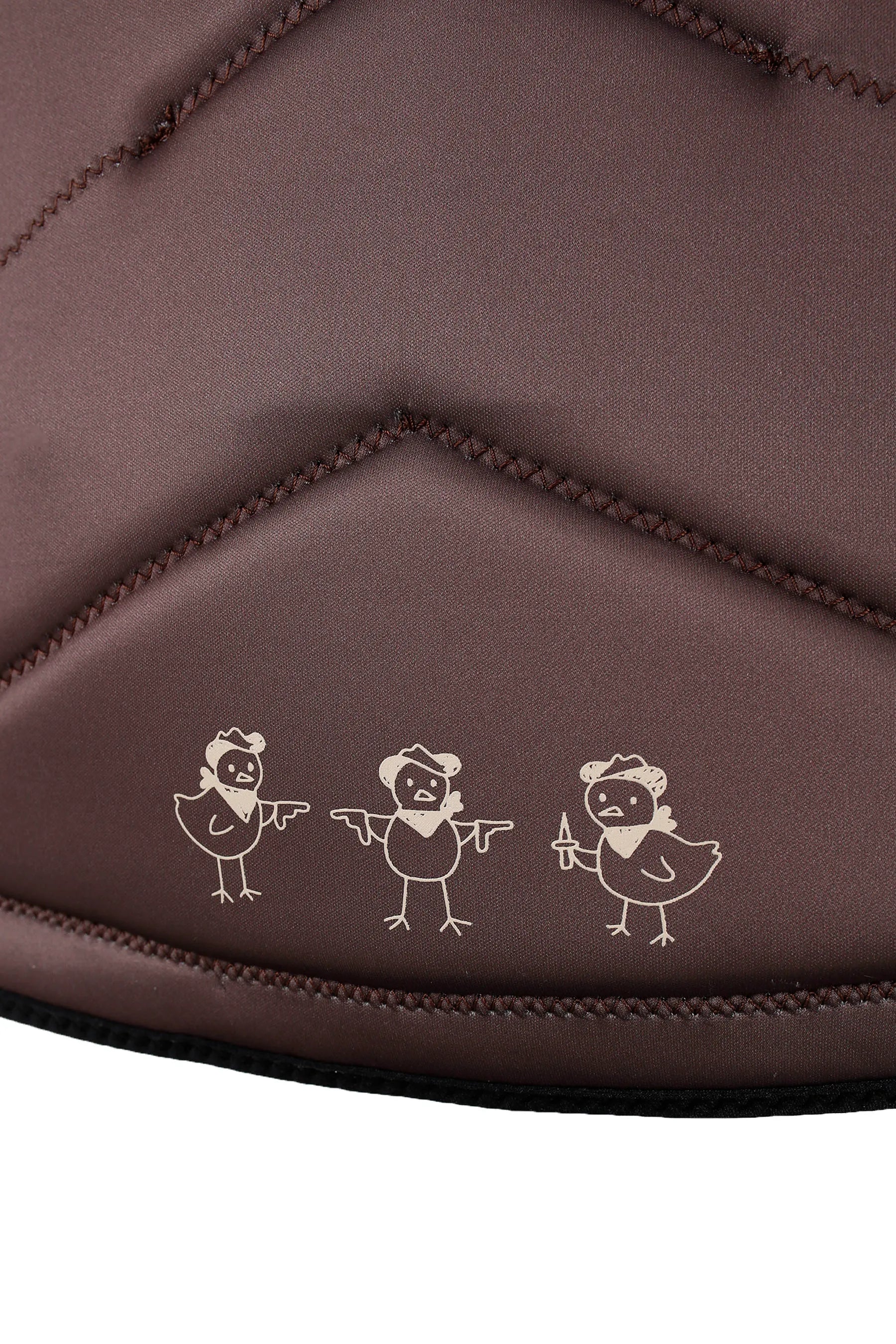 Jetpilot X1 Life Jacket - JTPLT X Heatley - Brownwith stick figure chicken design on a white background