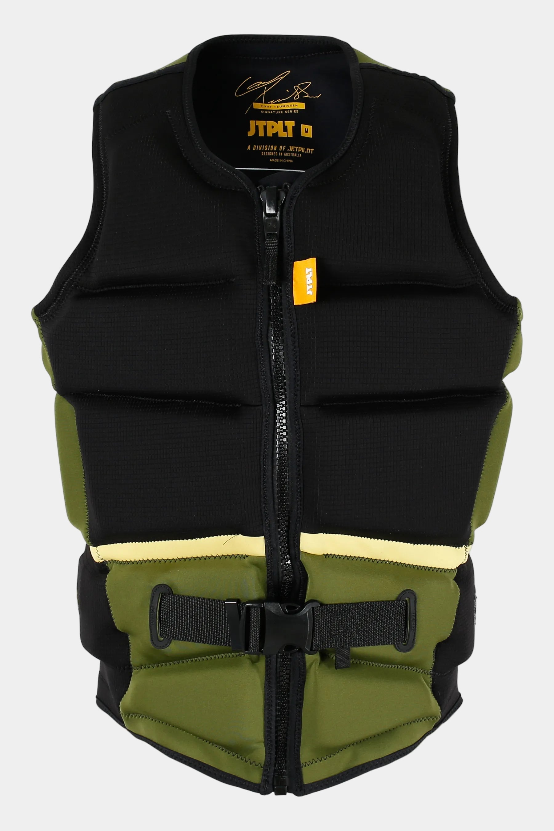Jetpilot Pro C4 Life Jacket - Cory Tuenissen Signature Series - Black/Sage with a visible brand logo on a white background