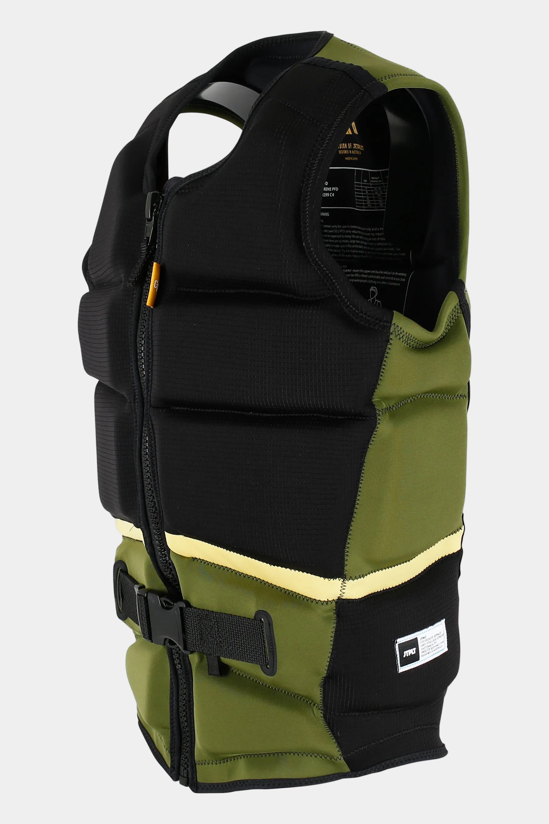Jetpilot Pro C4 Life Jacket - Cory Tuenissen Signature Series - Black/Sage  on a white background