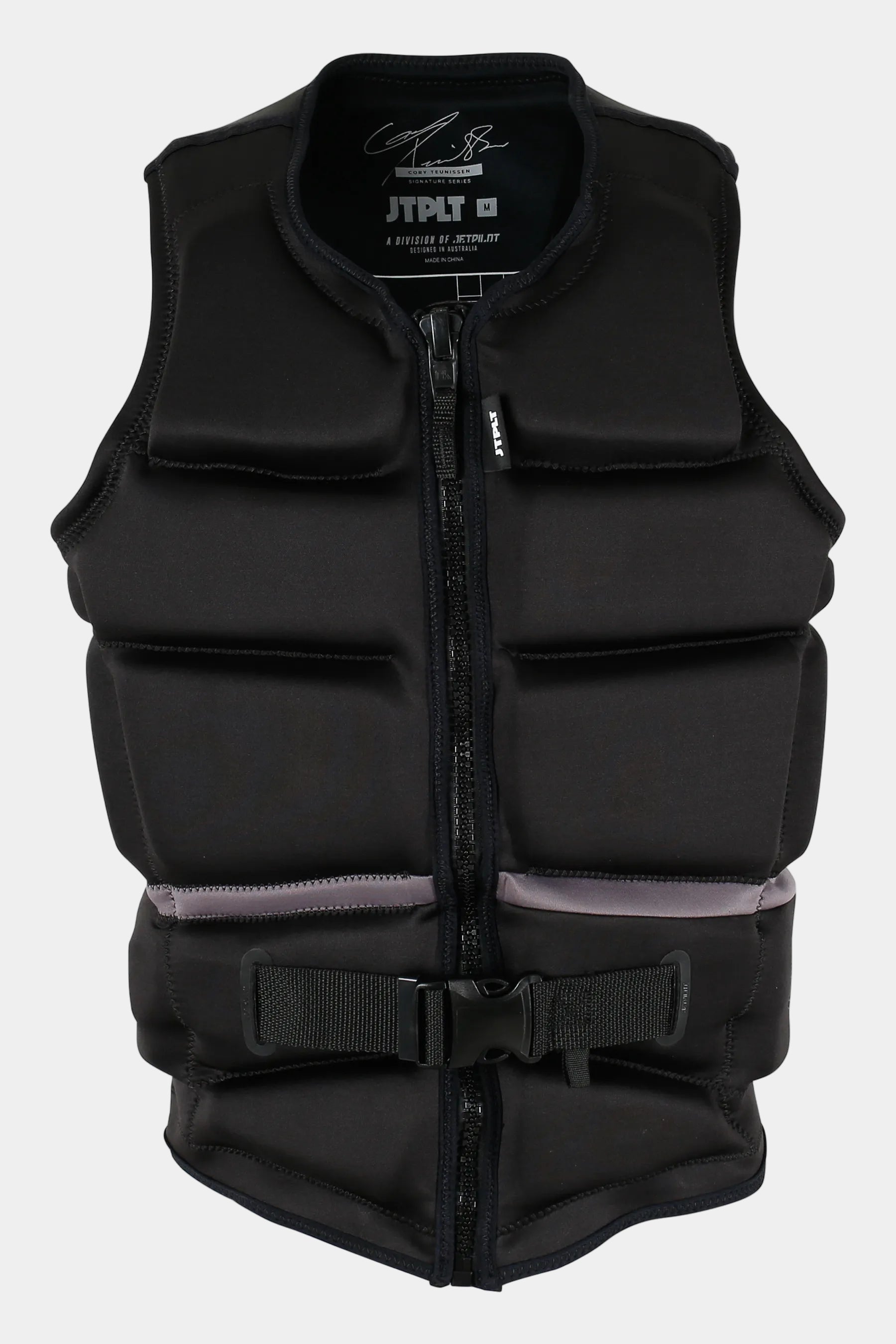 Jetpilot C4 Mens Life Jacket - Cory Tuenissen Signature Series - Black with visible branding on a white background