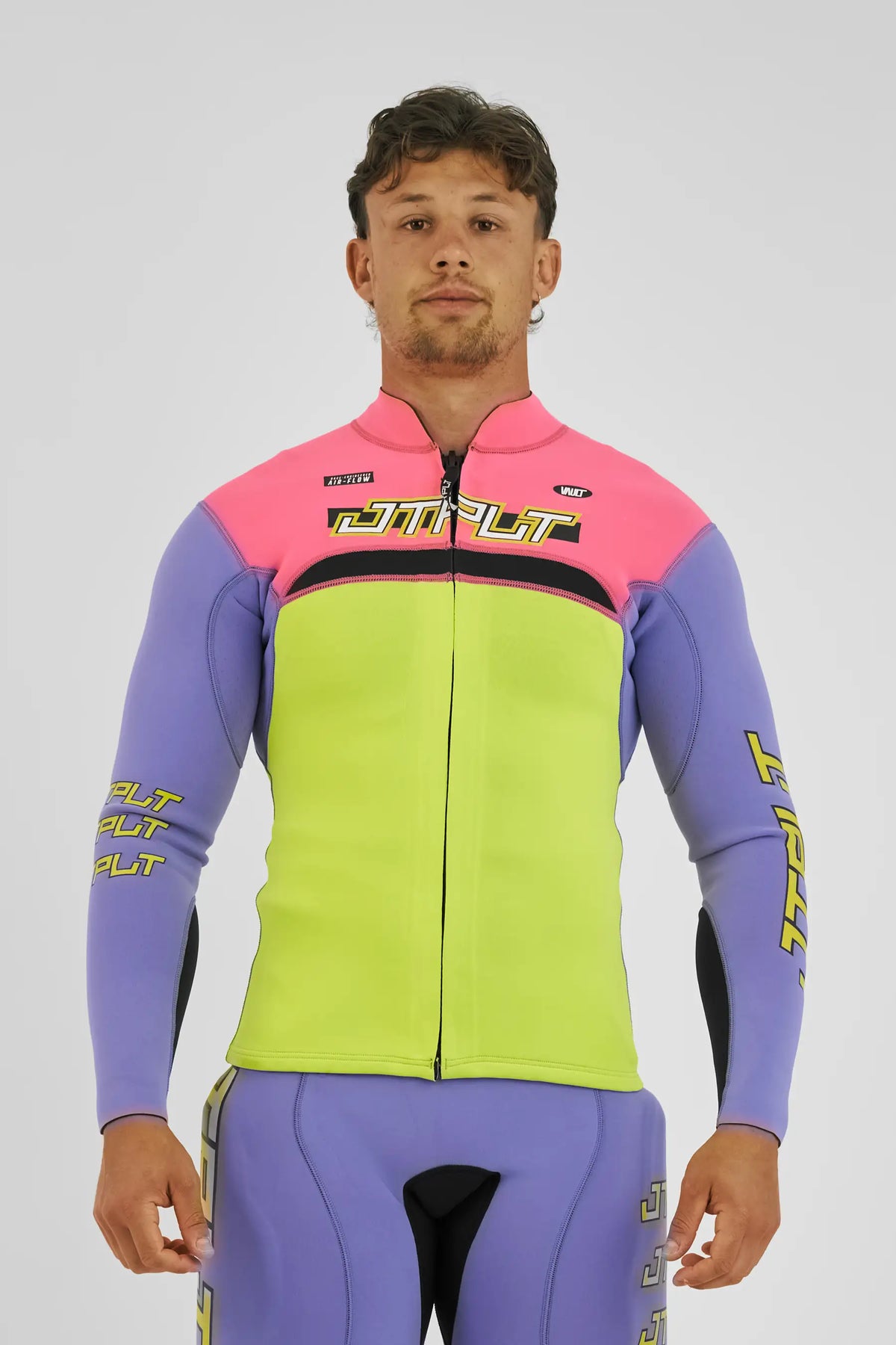 Jetpilot Vault Mens Race Wetsuit Jacket - Pink/Yellow
