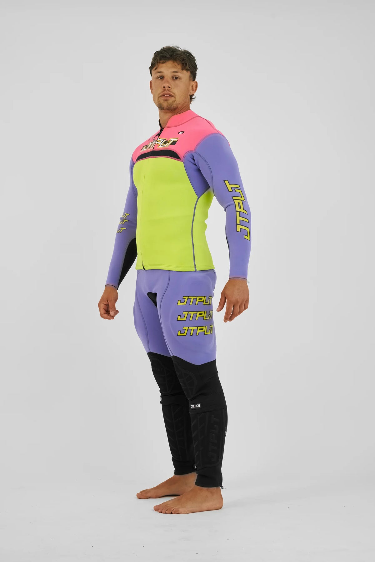 Jetpilot Vault Mens Race Wetsuit Jacket - Pink/Yellow