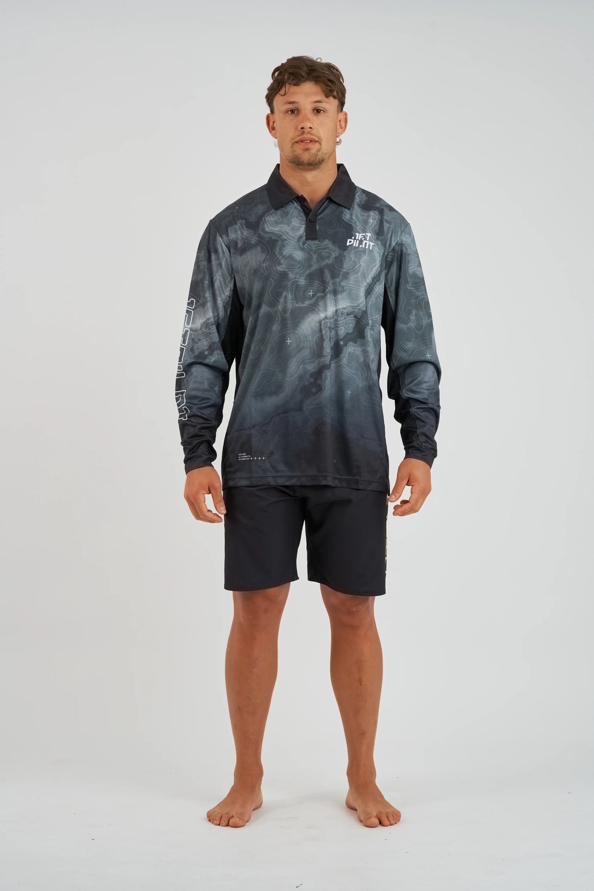 Jetpilot Venture Mens Long Sleeve Fishing Polo - Army