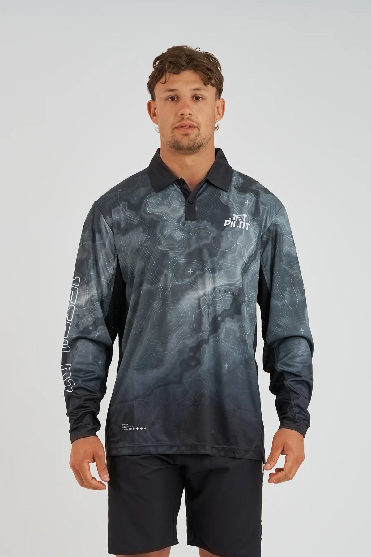 Jetpilot Venture Mens Long Sleeve Fishing Polo - Army