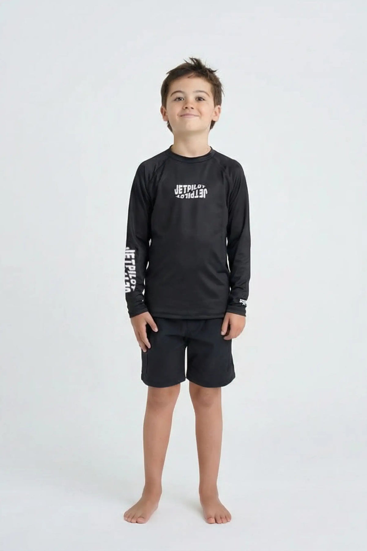 Jetpilot Youth Boys Long Sleeve Hydro Tee - Black