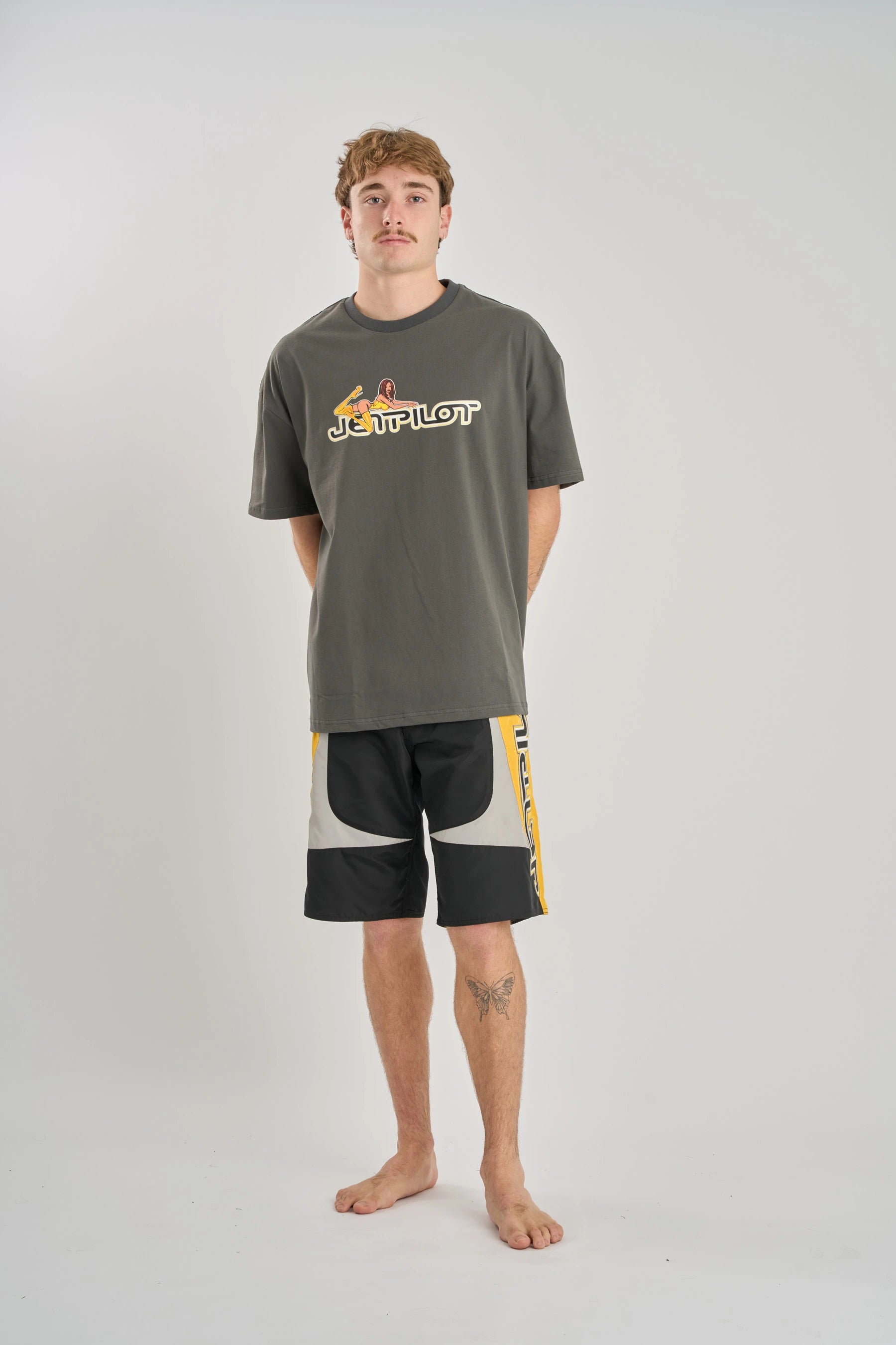 Jetpilot Moto Boardshort - Black/Yellow 2