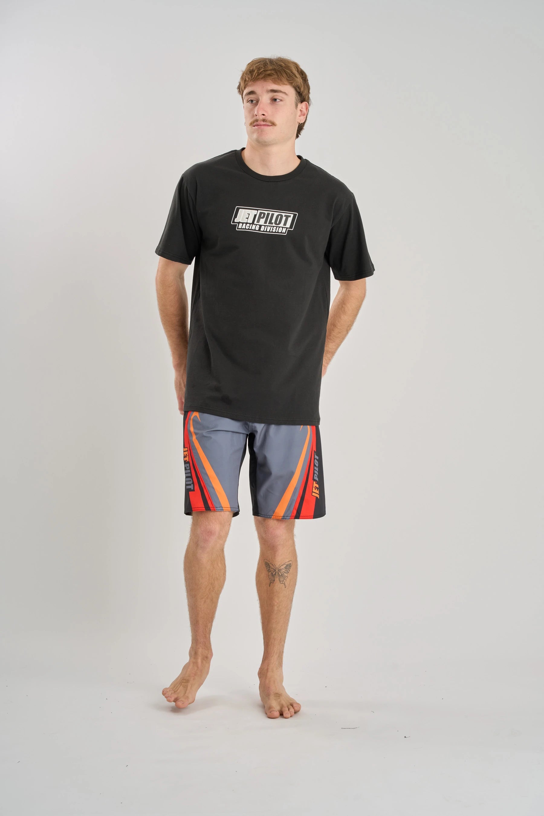 Jetpilot Pulse Streamliner Boardshort - Charcoal/Red 2