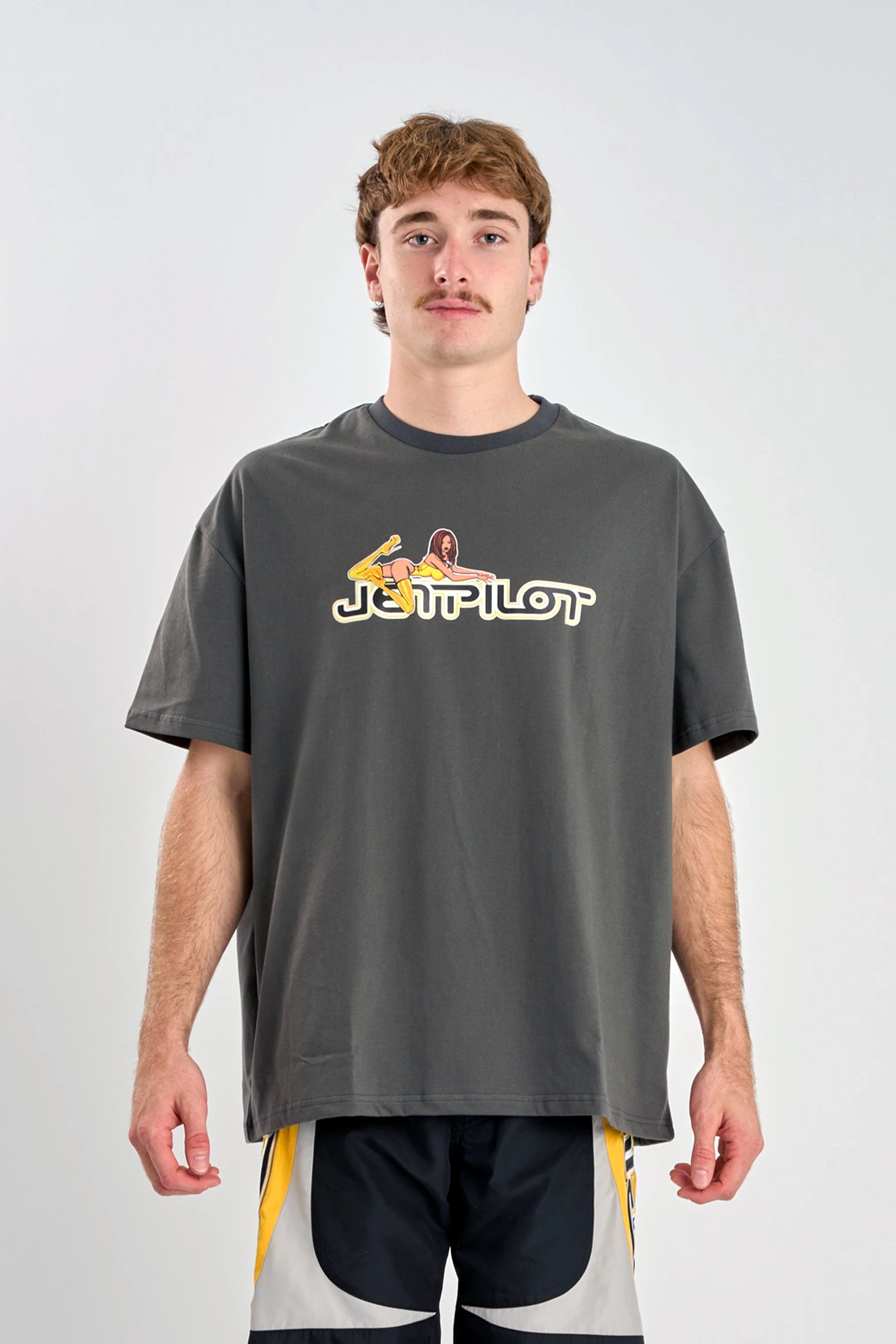Jetpilot Moto Heavy Tee - Charcoal