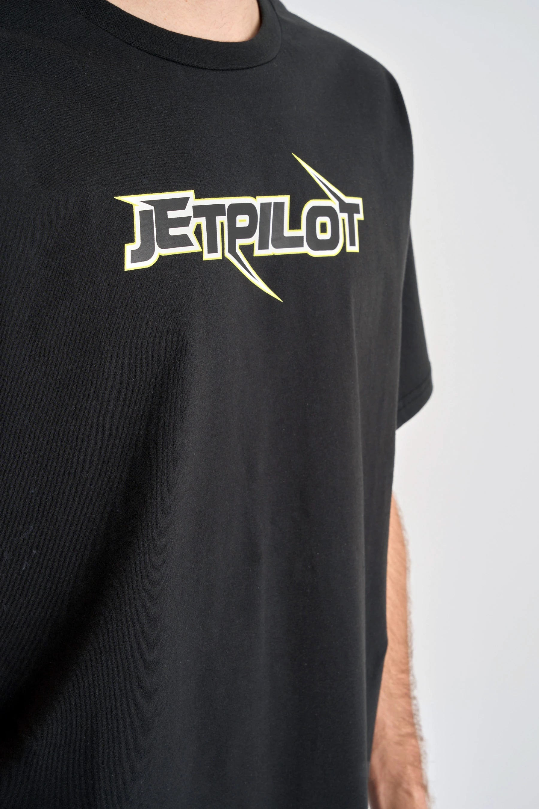 Jetpilot Raptor Tee - Black t-shirt with 'JETPILOT' logo on a plain background — image 2