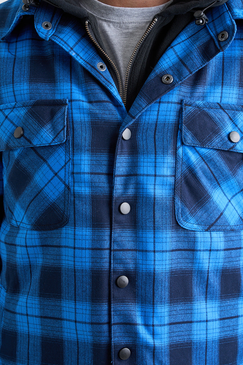 JP Quilted Flannel Jacket - Blue