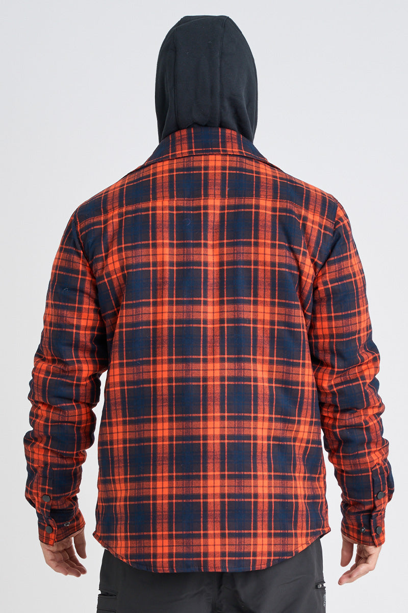 JP Quilted Flannel Jacket - Orange