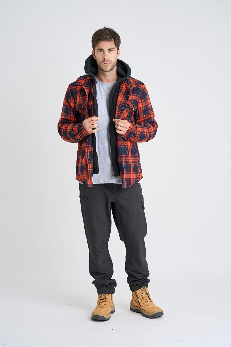 JP Quilted Flannel Jacket - Orange