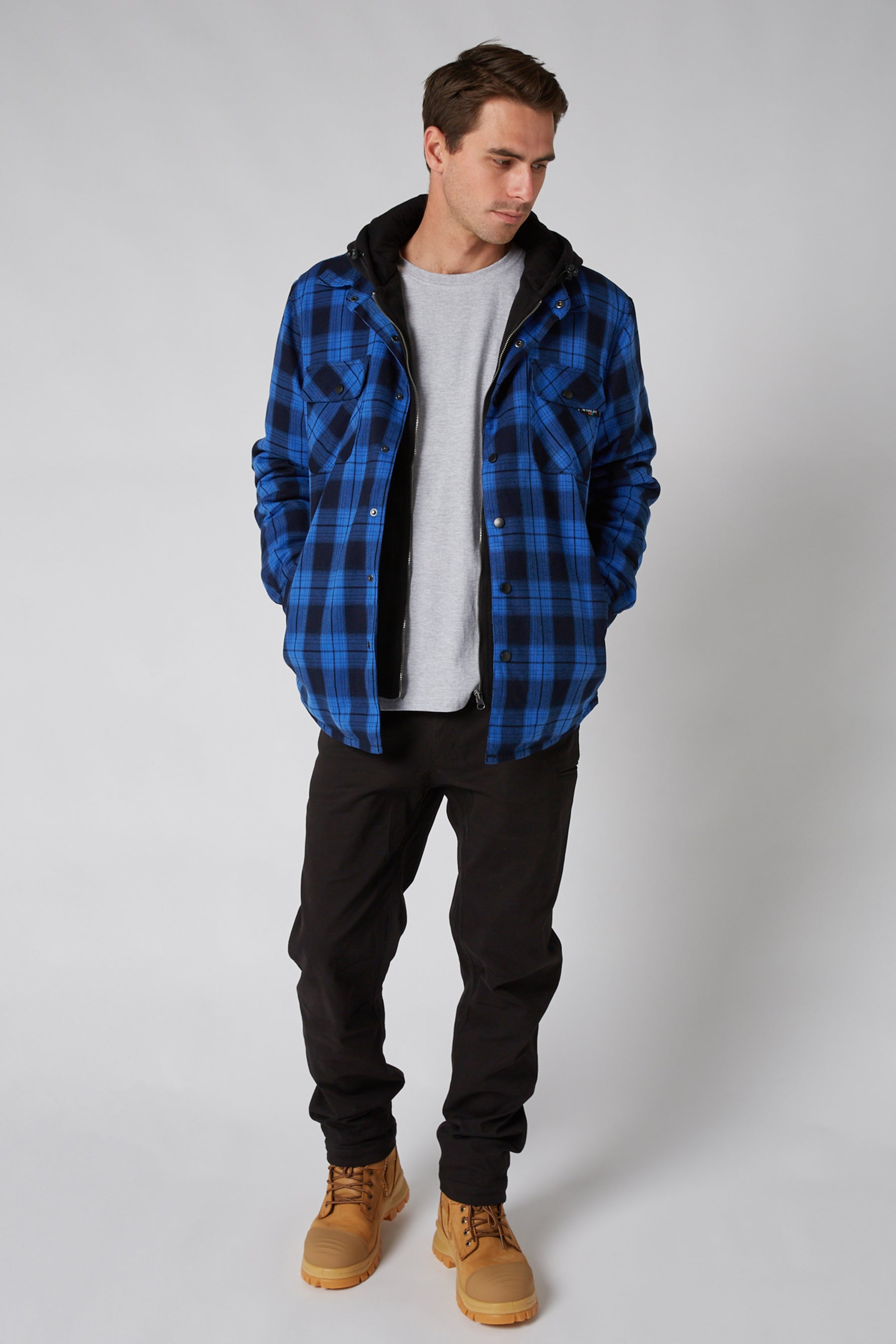 JP Quilted Flannel Jacket - Blue