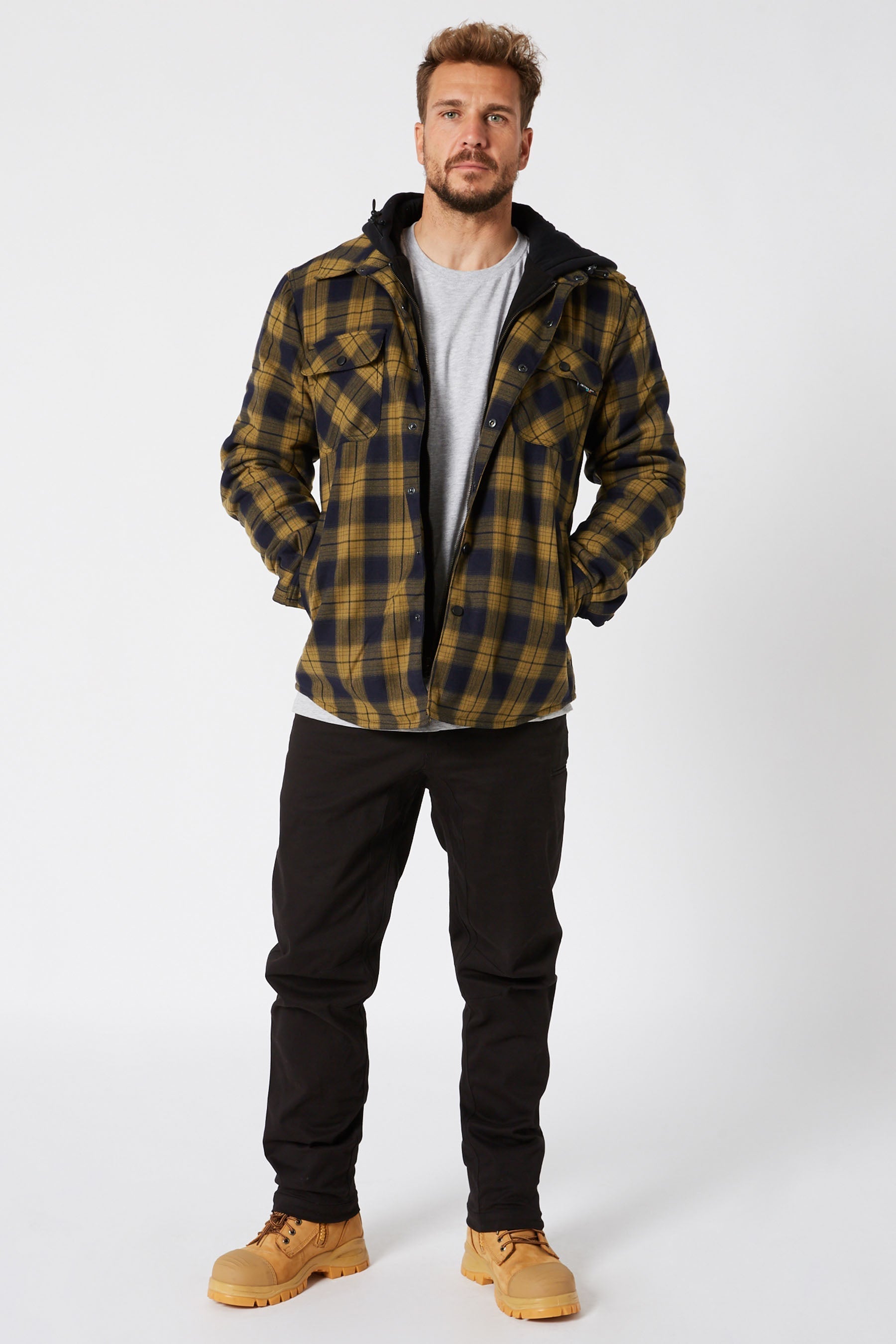 JP Quilted Flannel Jacket - Mustard