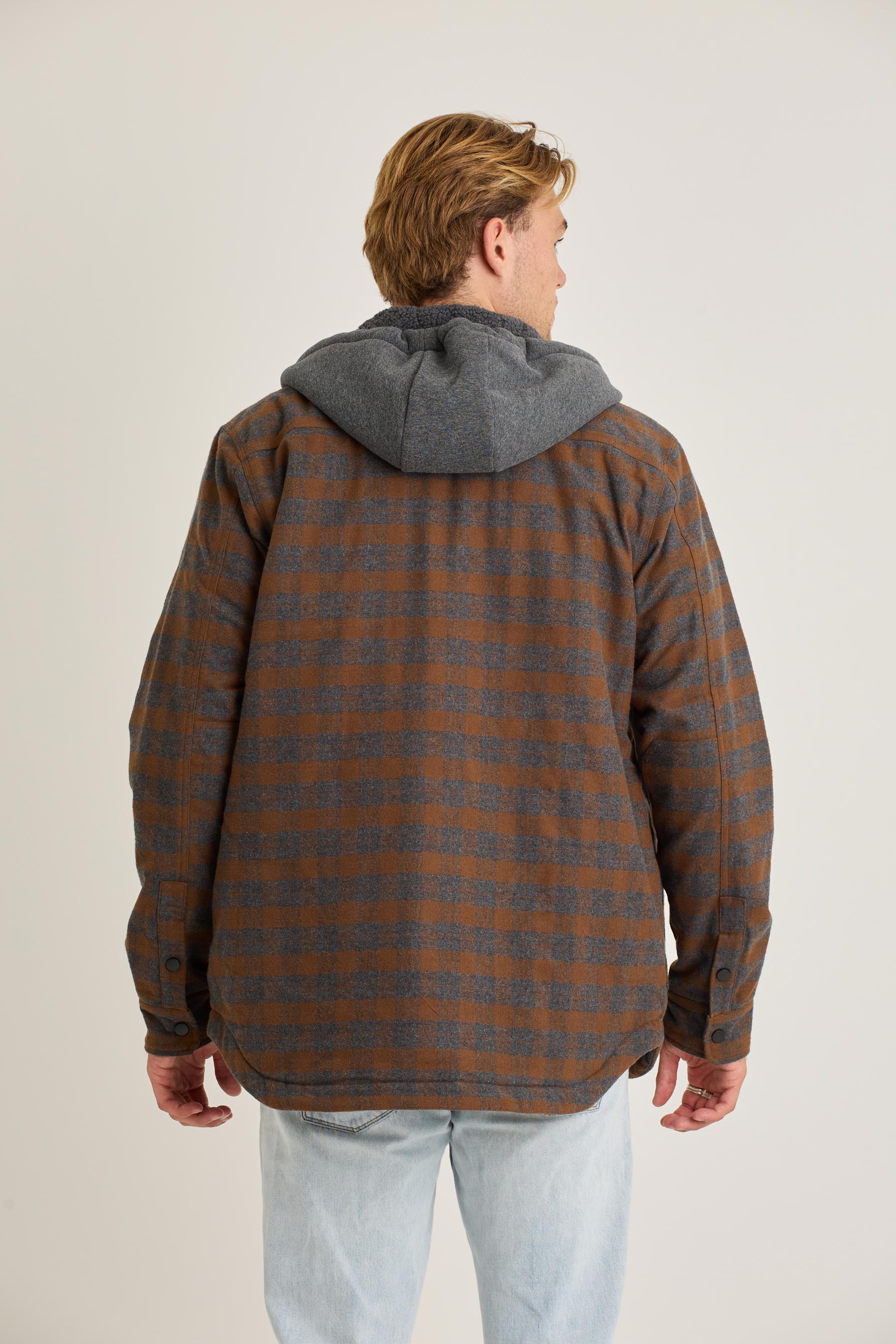 JP Quilted Sherpa Mens Jacket - Rust