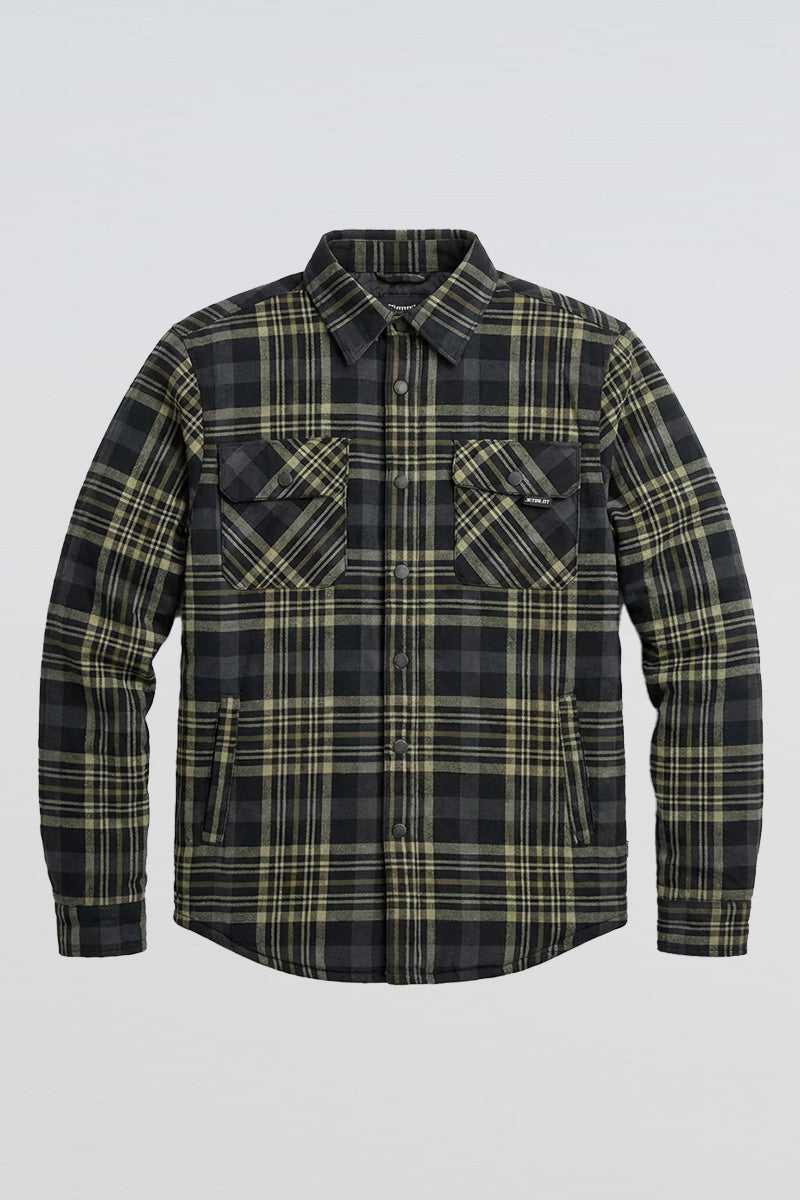 Layered Quilted Flannel Jacket - Grey - photo 3 — view 3 (3)