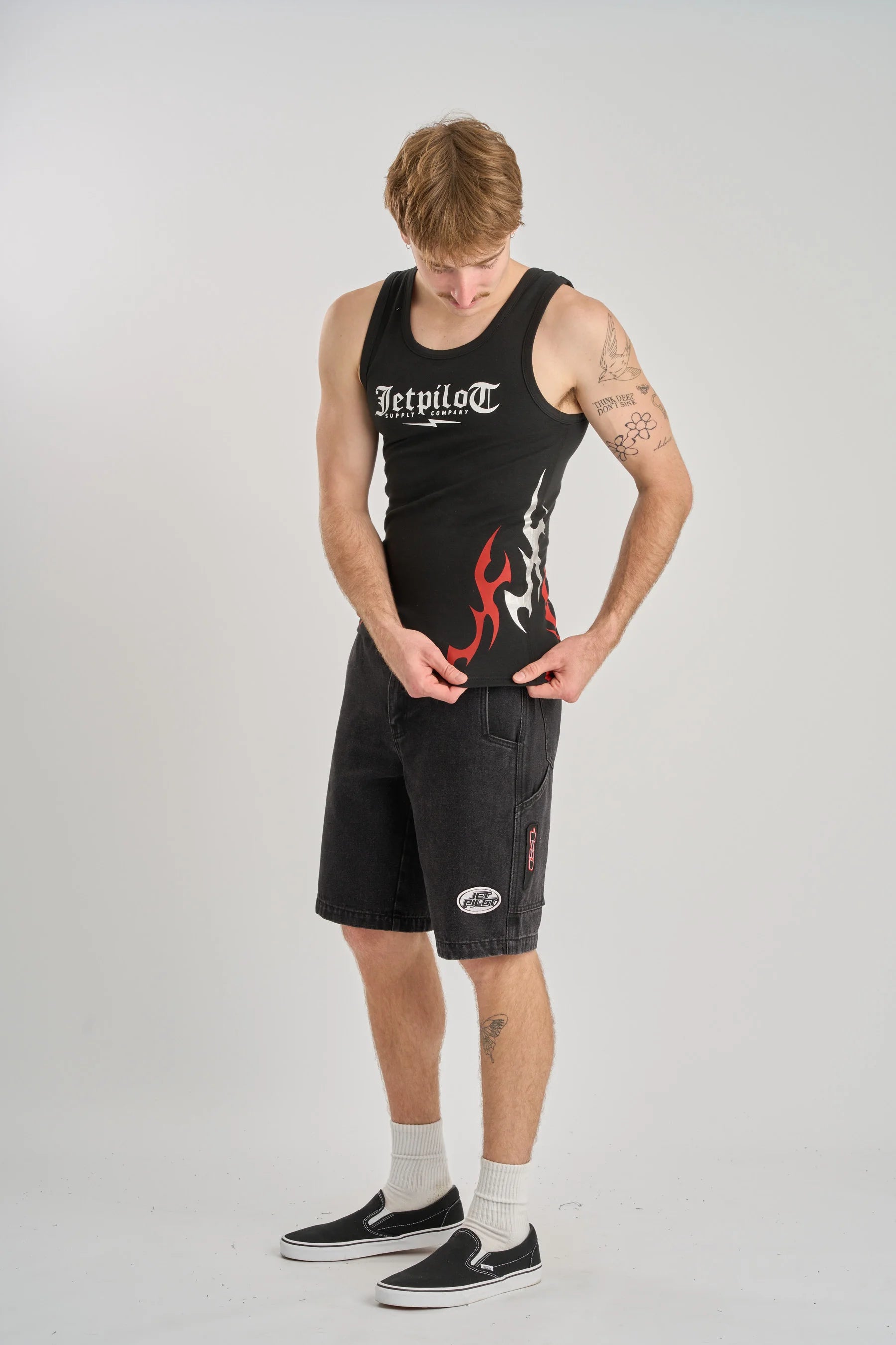 Jetpilot Tribal Singlet - Black
