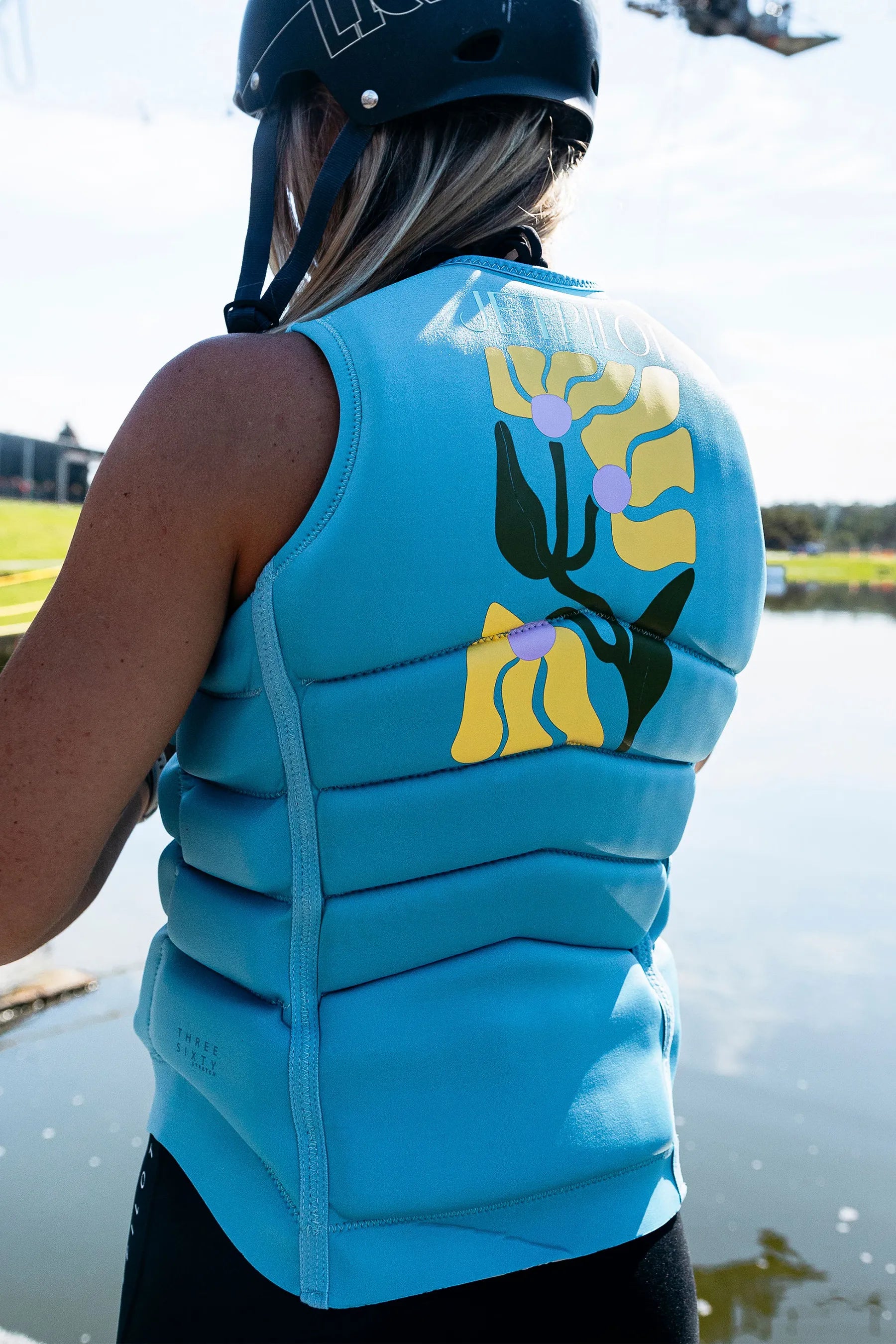 Jetpilot X1 Ladies Life Jacket - Luna - Blue life style shoot
