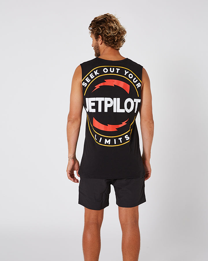 Jetpilot Limits Mens Muscle Tee - Black Lifestyle 3