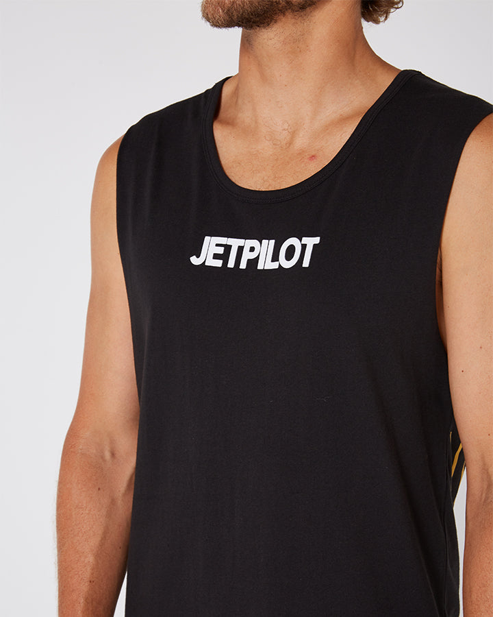 Jetpilot Limits Mens Muscle Tee - Black Lifestyle