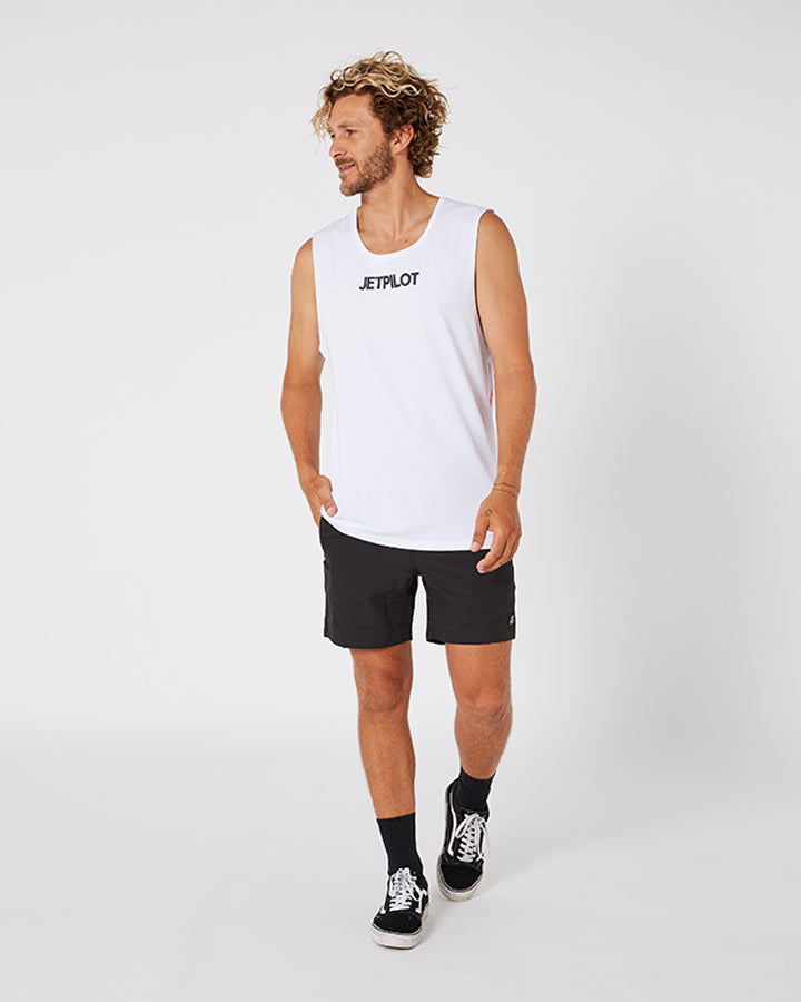 Jetpilot Limits Mens Muscle Tee - White Lifestyle 8