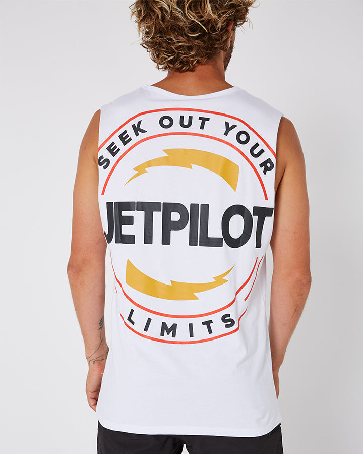 Jetpilot Limits Mens Muscle Tee - White Lifestyle 7