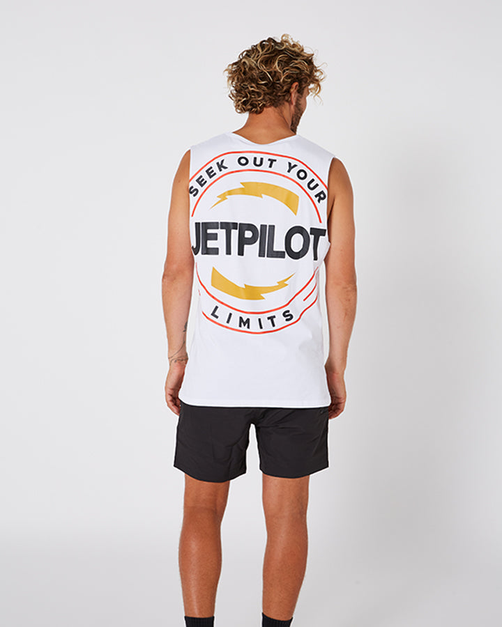 Jetpilot Limits Mens Muscle Tee - White Lifestyle 5