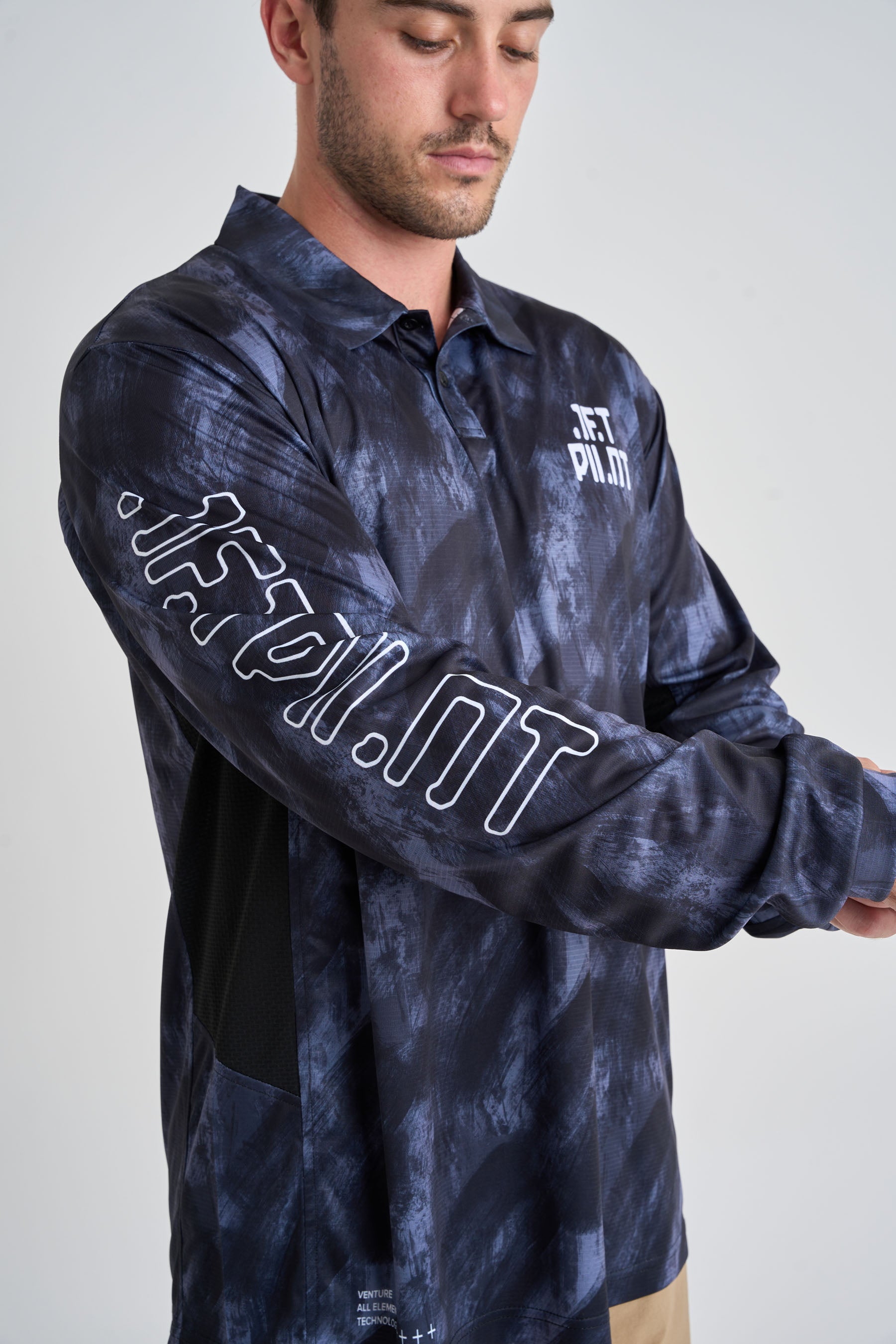 Jetpilot Venture Long Sleeve Fishing Polo - Black 4
