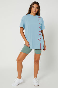 Jetpilot Linear Ladies S/S T-Shirt - Light Blue