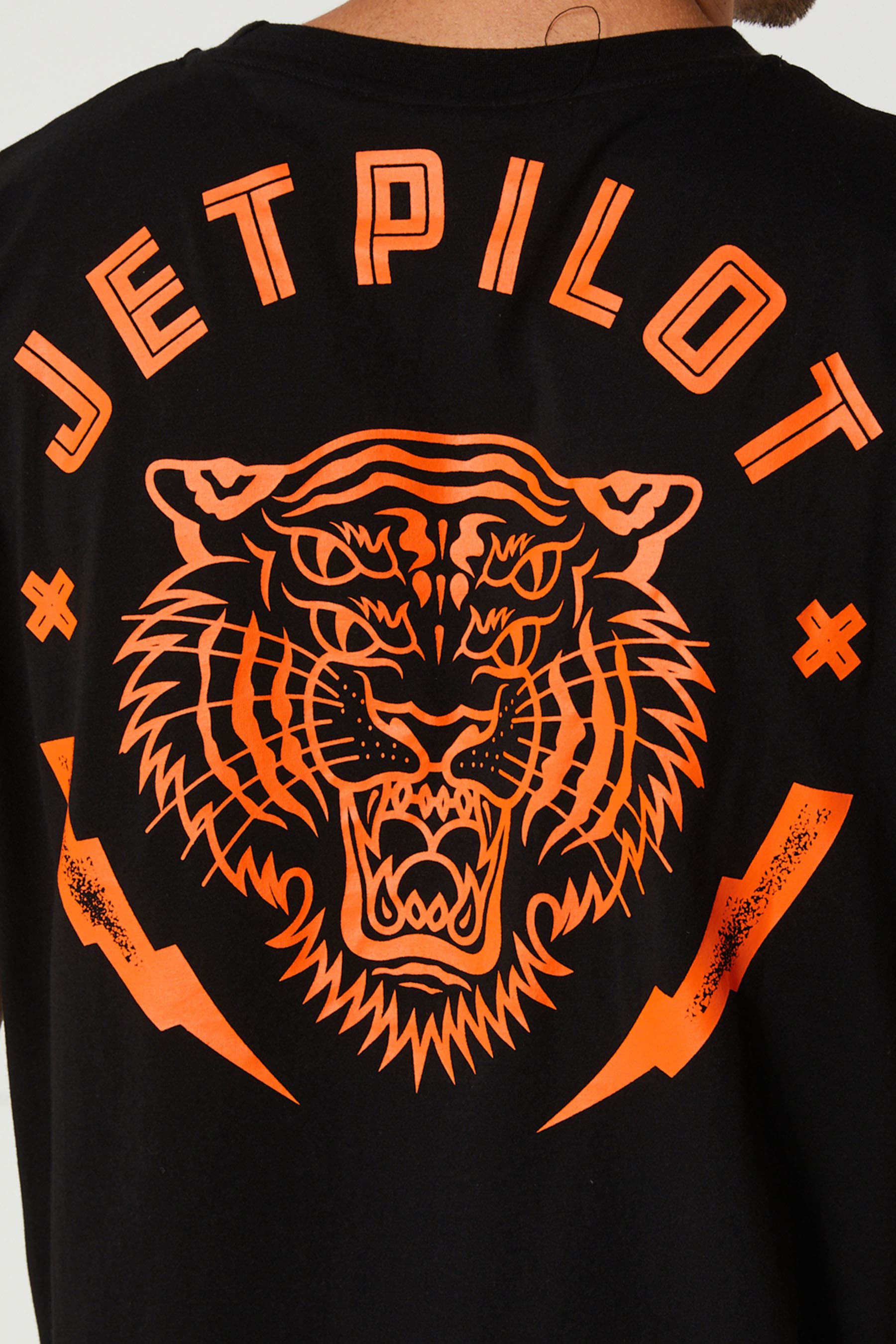 Tiger Mens SS T-Shirt Black Orange 2