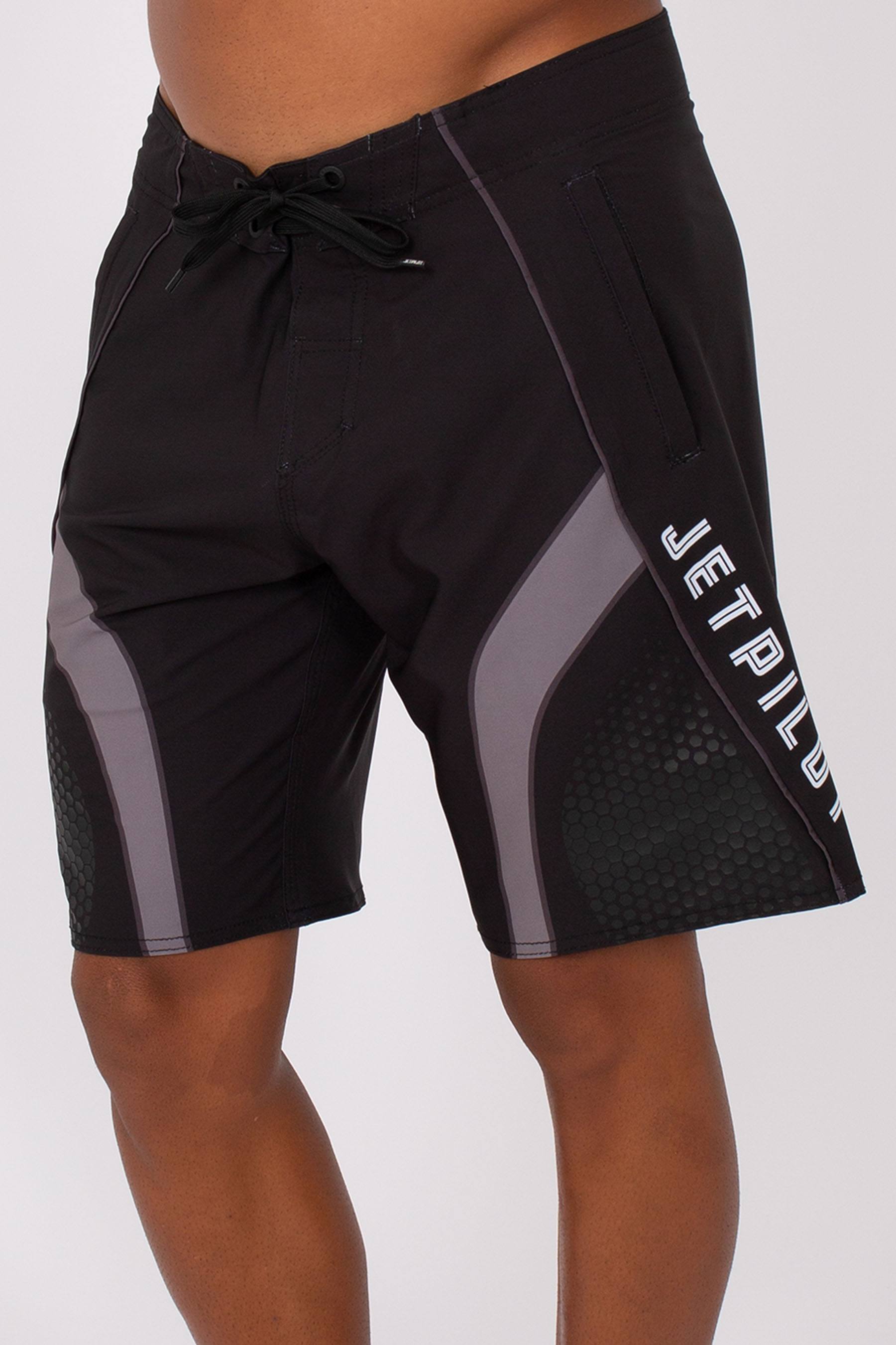 Jetpilot Firefly Mens Boardshorts Black White 4