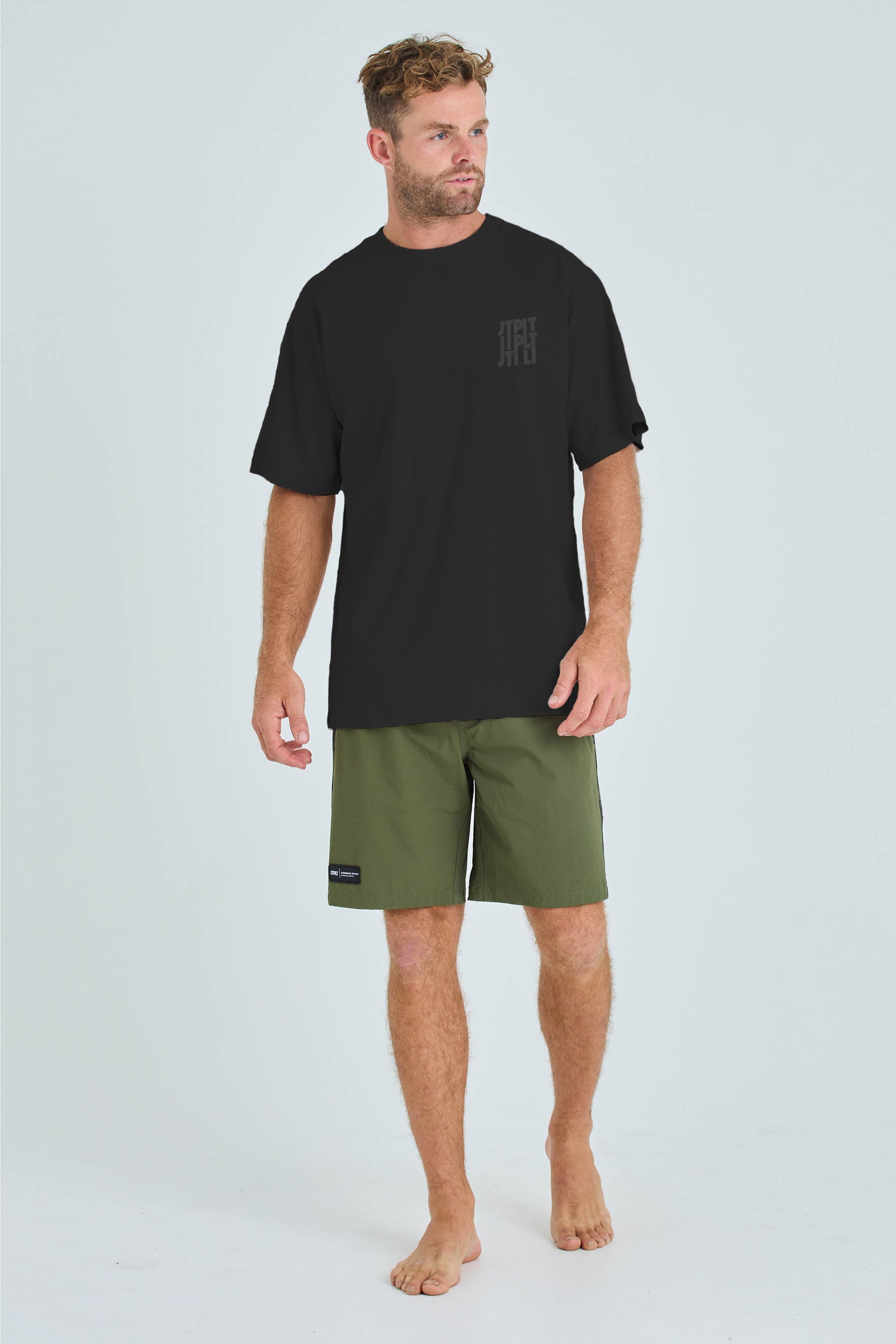 S24601 Jetpilot Stacked SS Tee - Black - 1