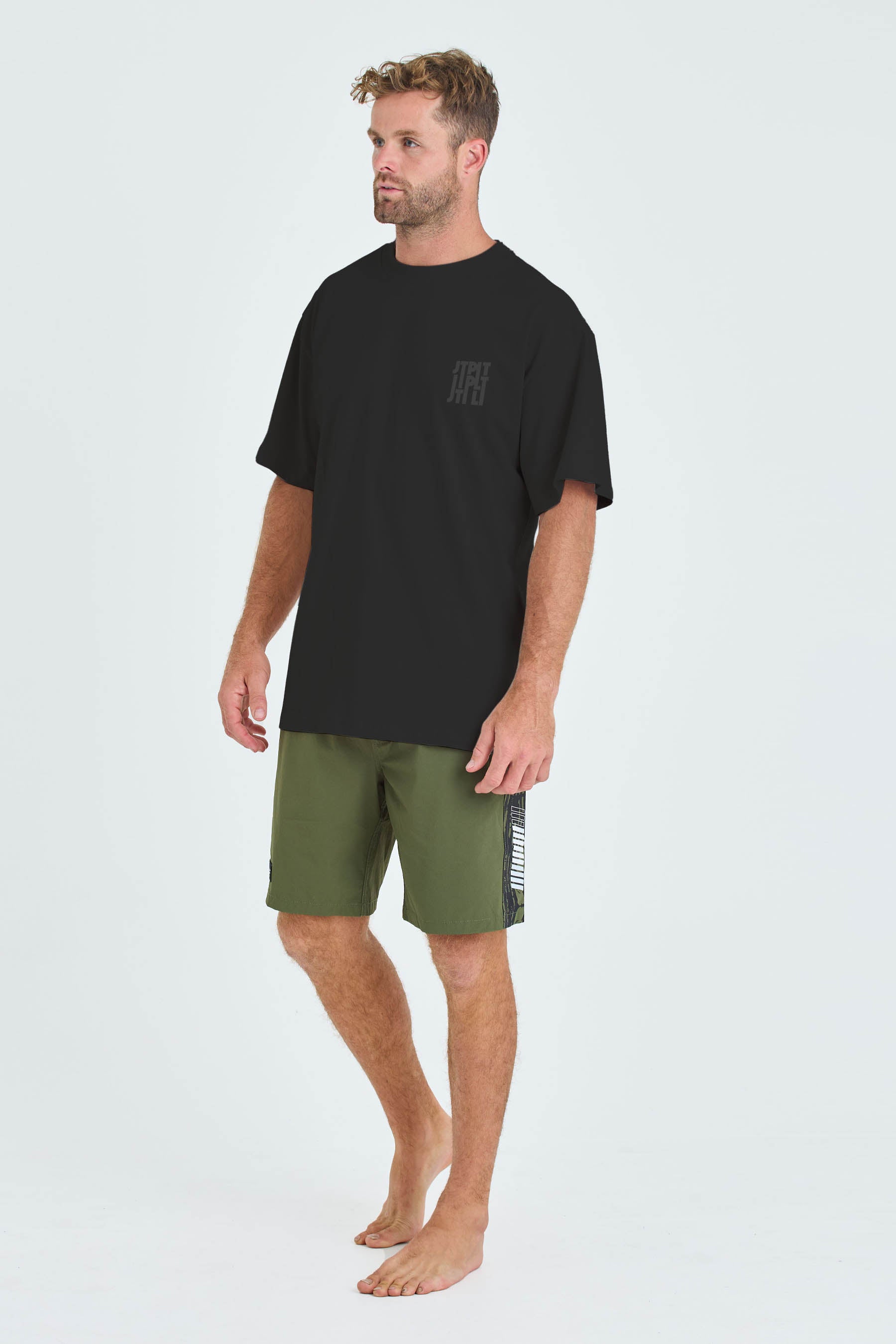 S24601 Jetpilot Stacked SS Tee - Black - 2