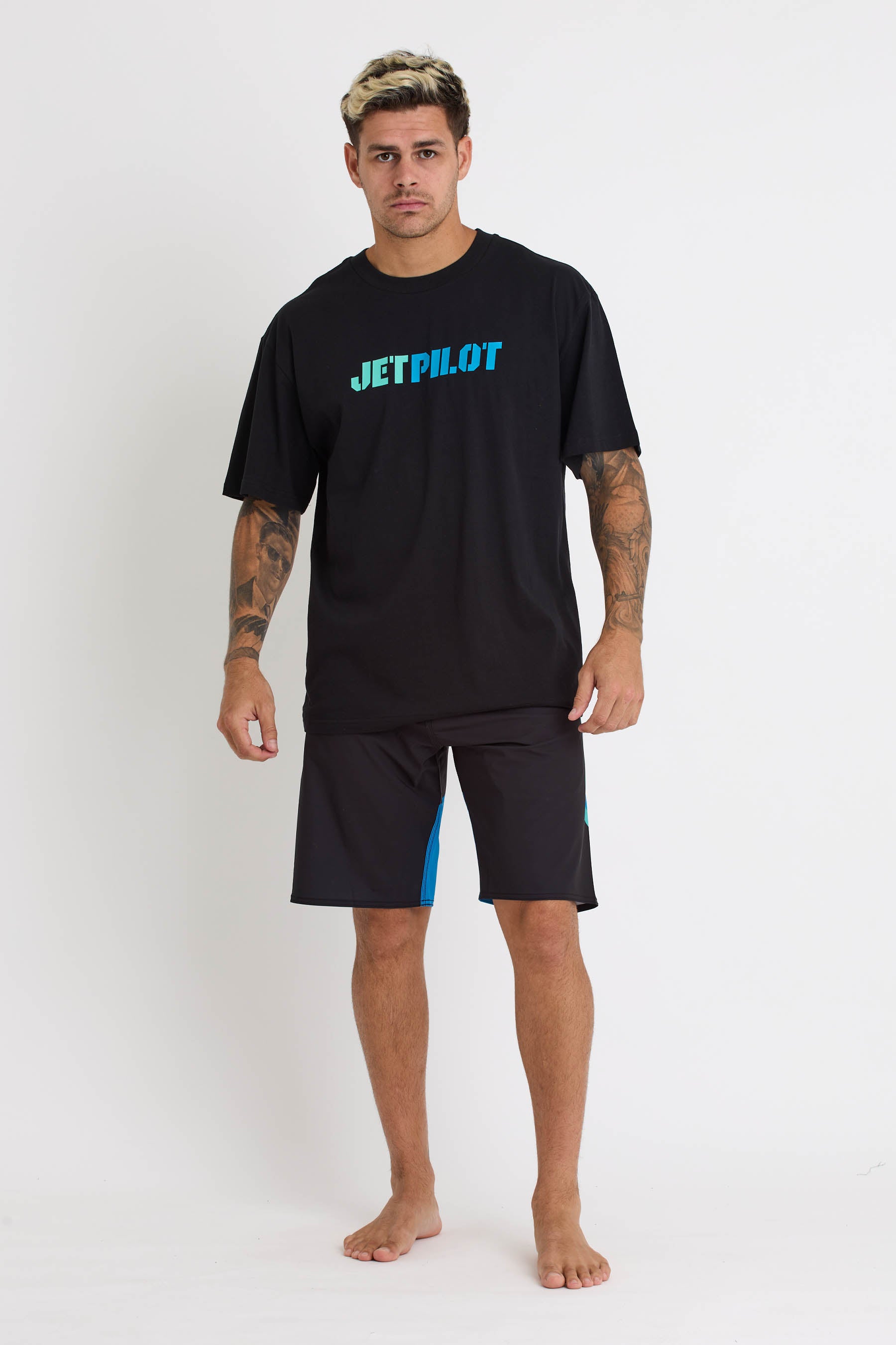 S24607 Jetpilot 86 Spinal Tee - Black/Blue - 1