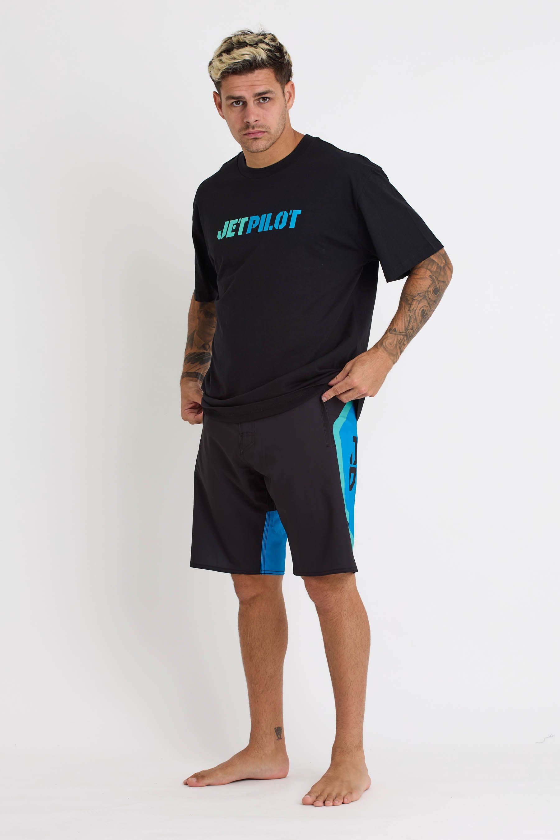 S24607 Jetpilot 86 Spinal Tee - Black/Blue - 2