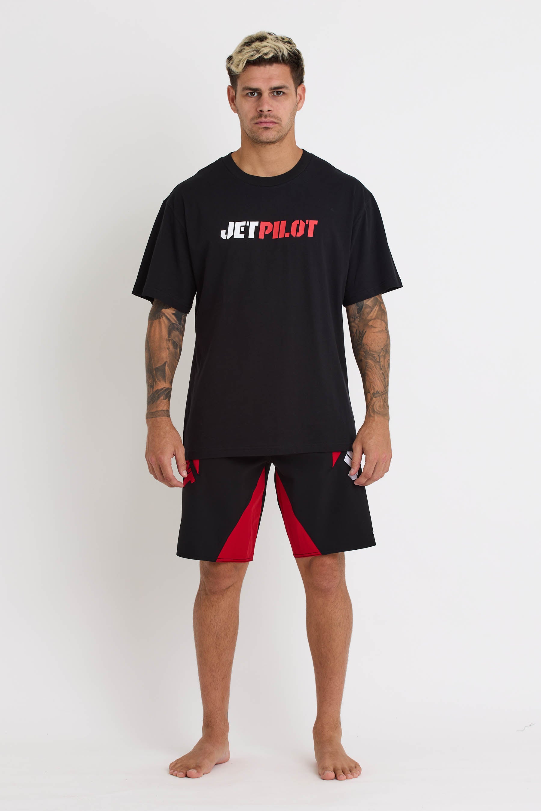 S24607 Jetpilot 86 Spinal Tee - Black/Red - 1