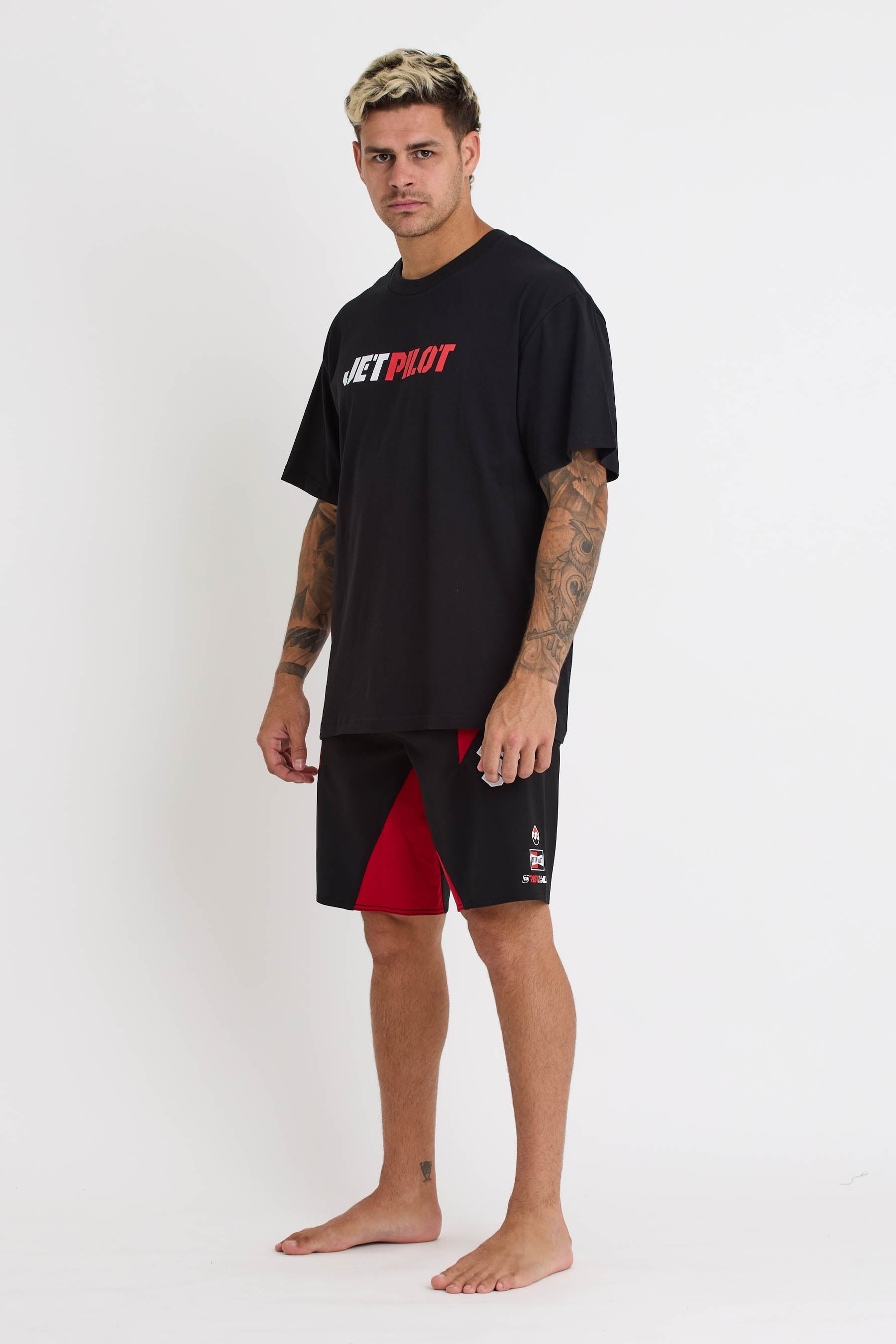 S24607 Jetpilot 86 Spinal Tee - Black/Red - 2