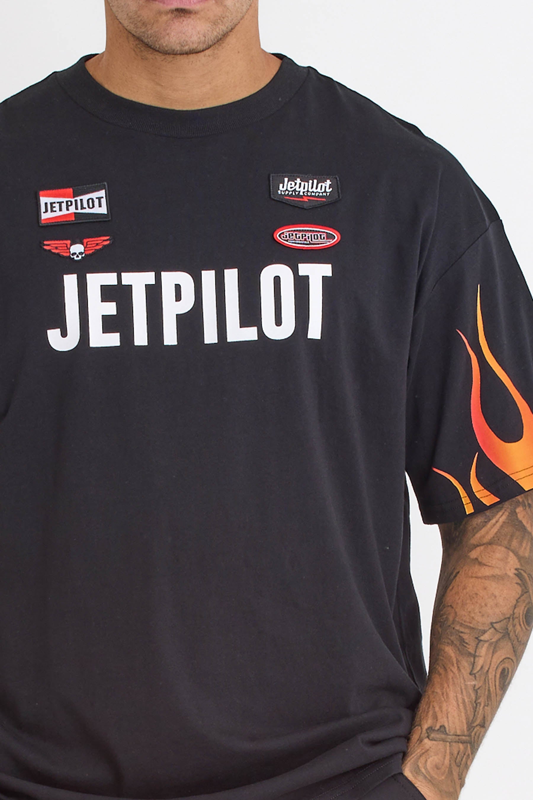 S24611 Jetpilot Vintage Flames Ss Tee - Black - 4