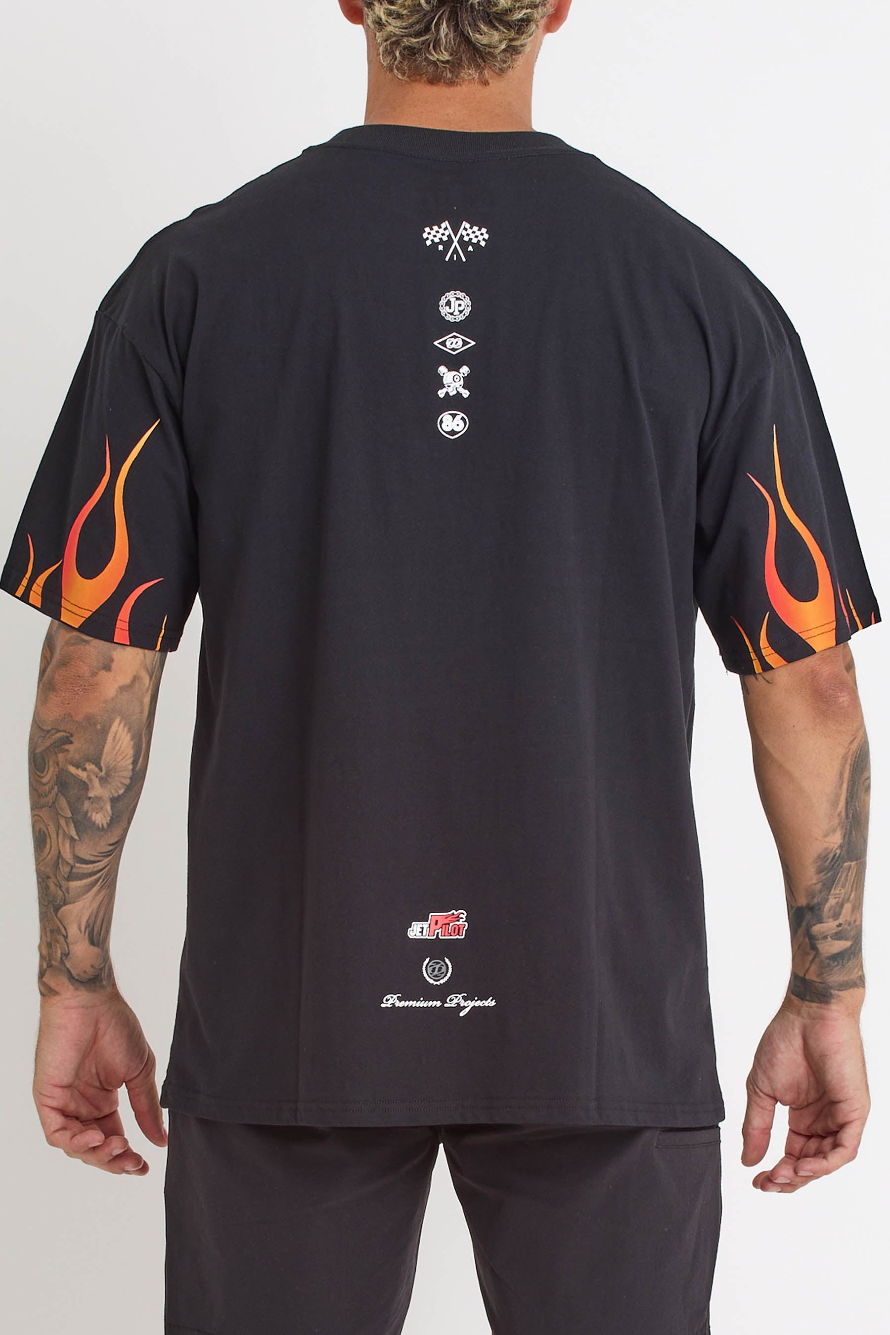 S24611 Jetpilot Vintage Flames Ss Tee - Black - 3