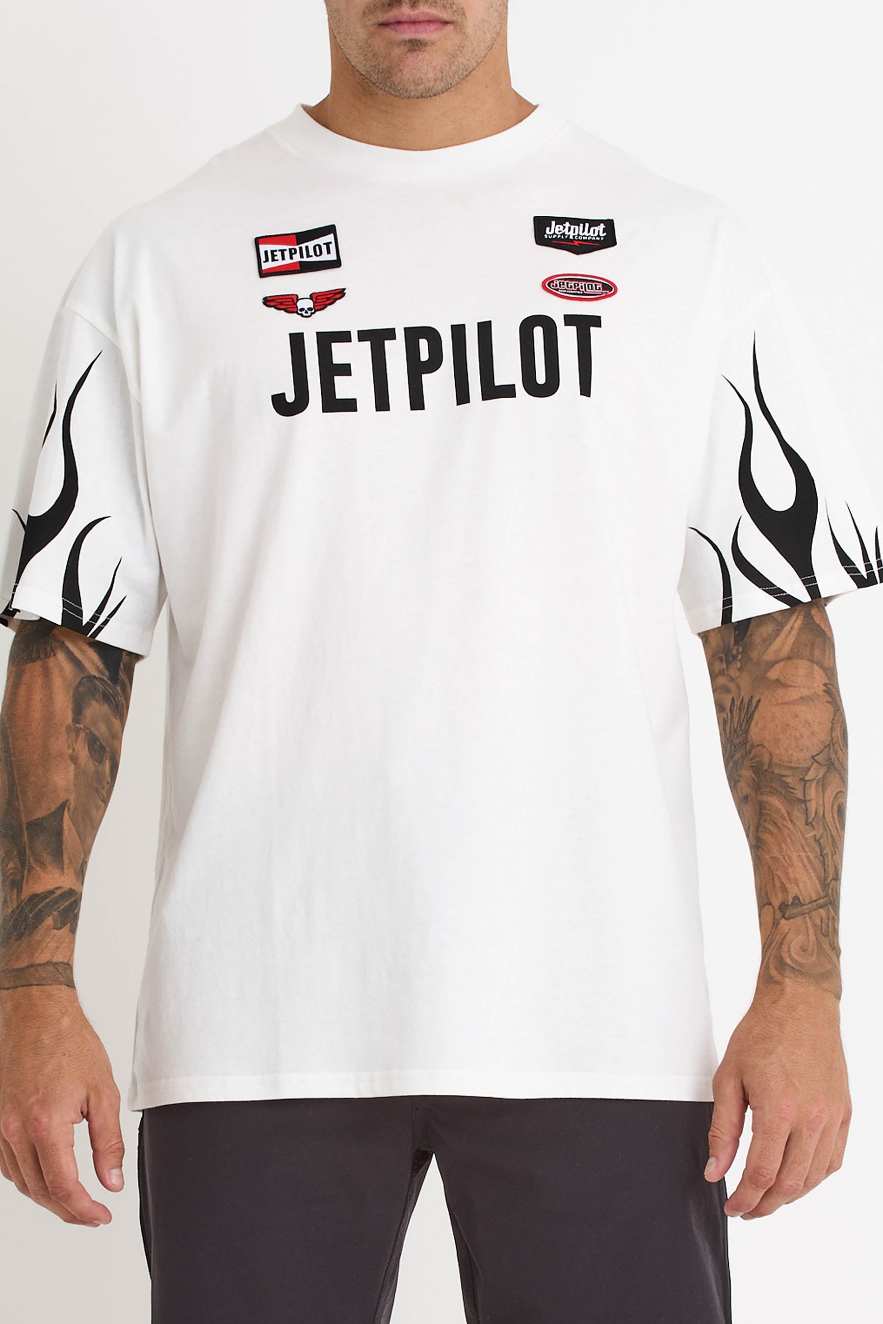 S24611 Jetpilot Vintage Flames Ss Tee - White - 4