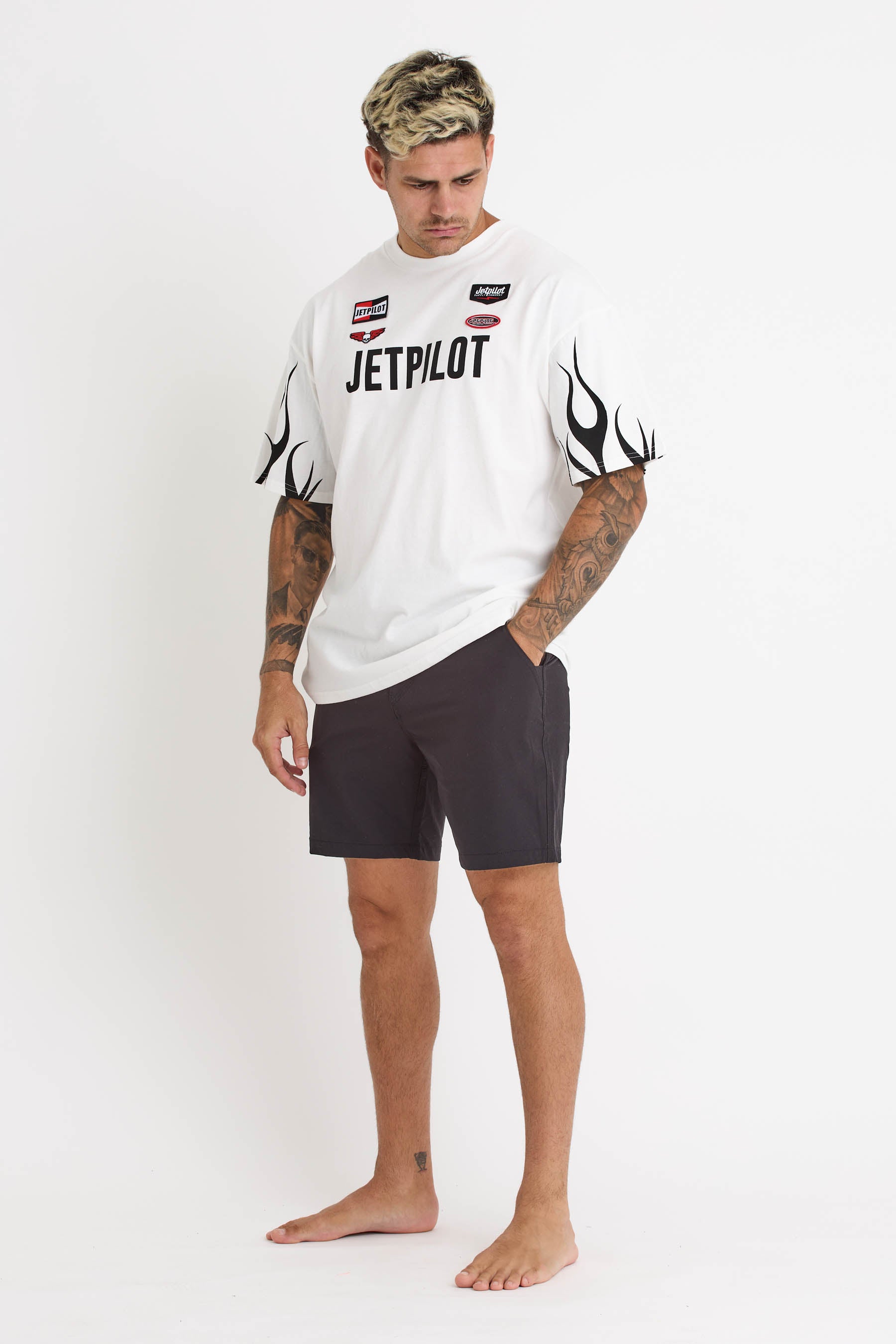 S24611 Jetpilot Vintage Flames Ss Tee - White - 2