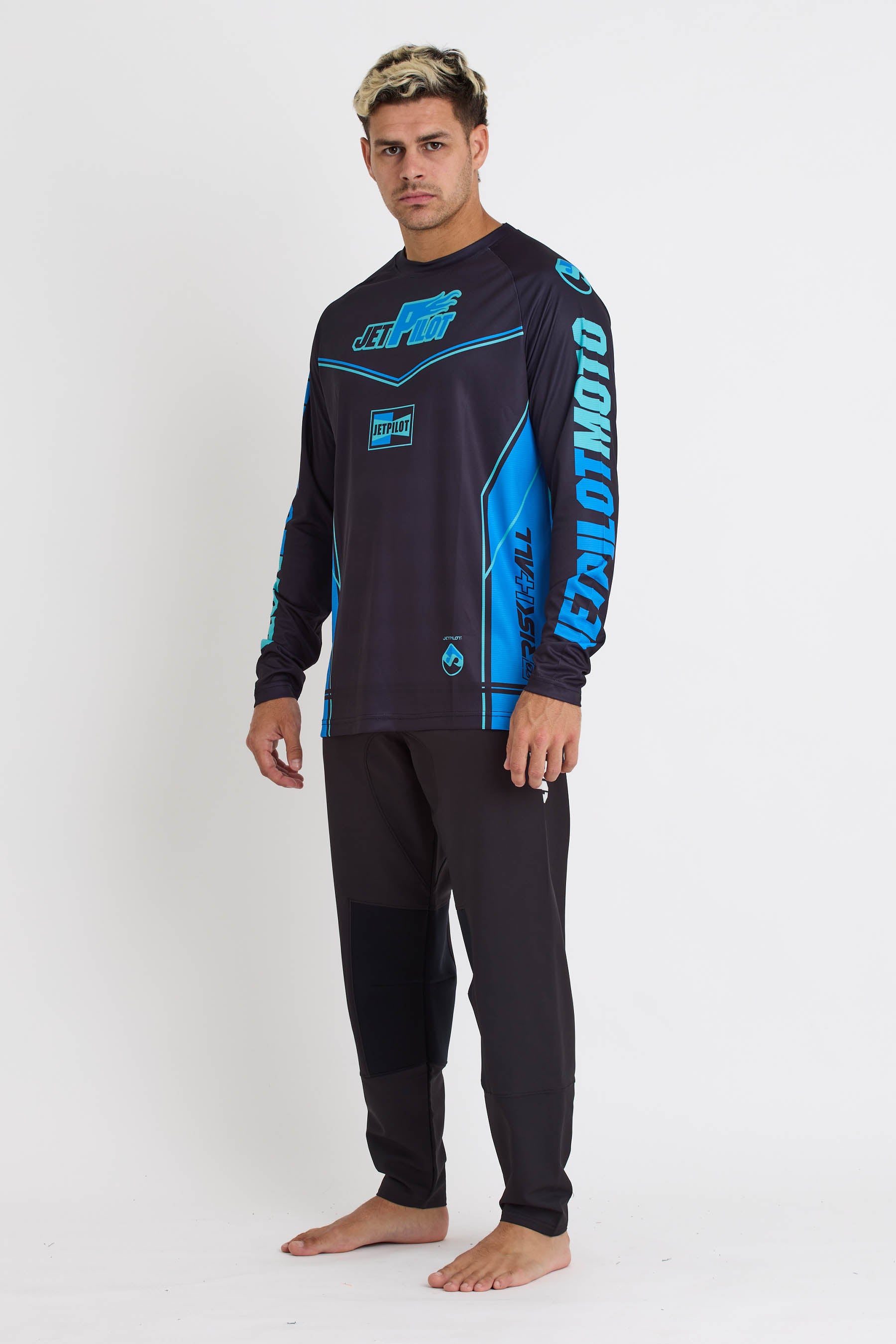 S24618 Jetpilot Risk It All Moto Jersey - Black/Blue - 2