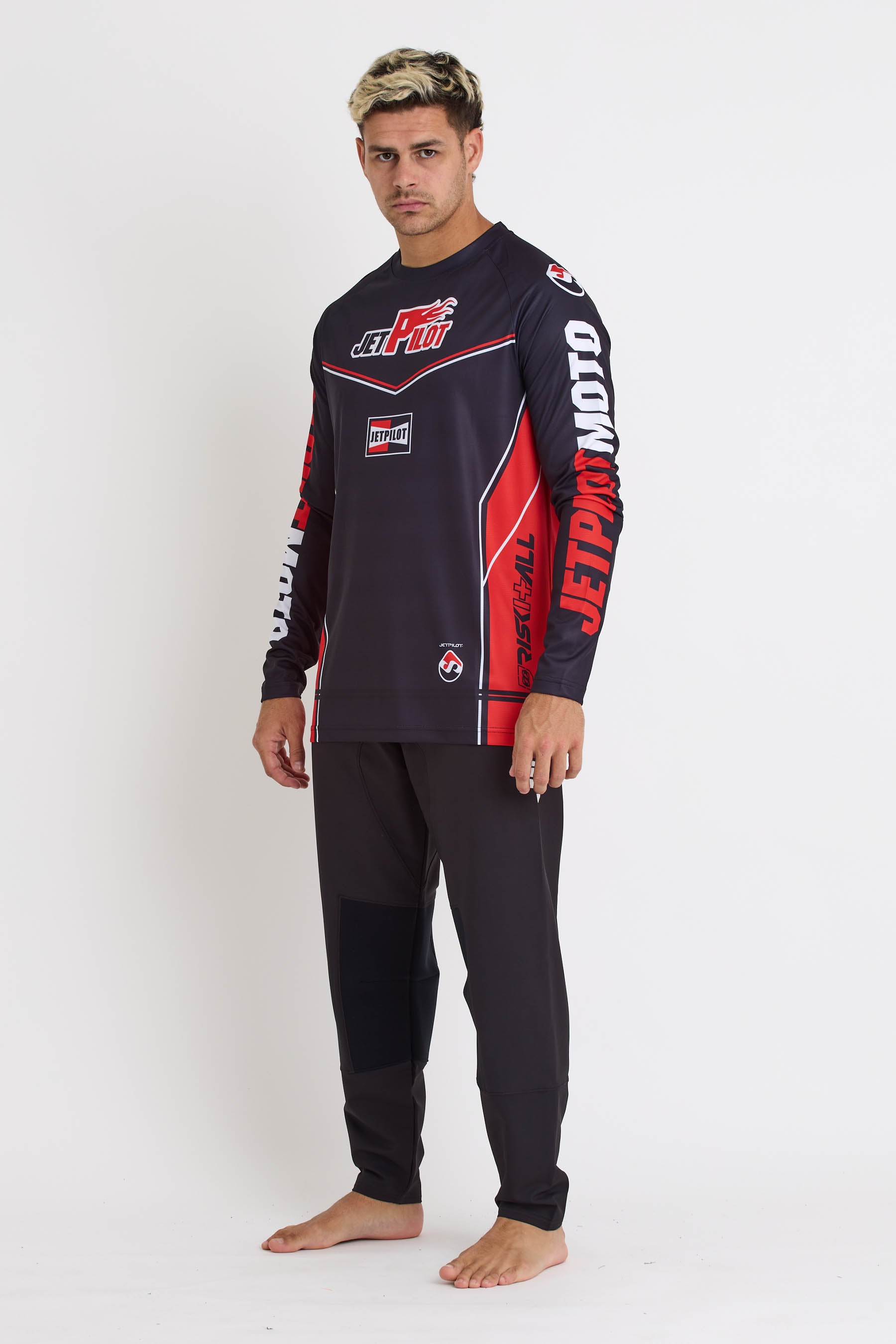 S24618 Jetpilot Risk It All Moto Jersey - Black/Red - 2