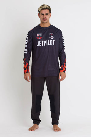 Jetpilot Vintage Flames Moto Jersey - Black