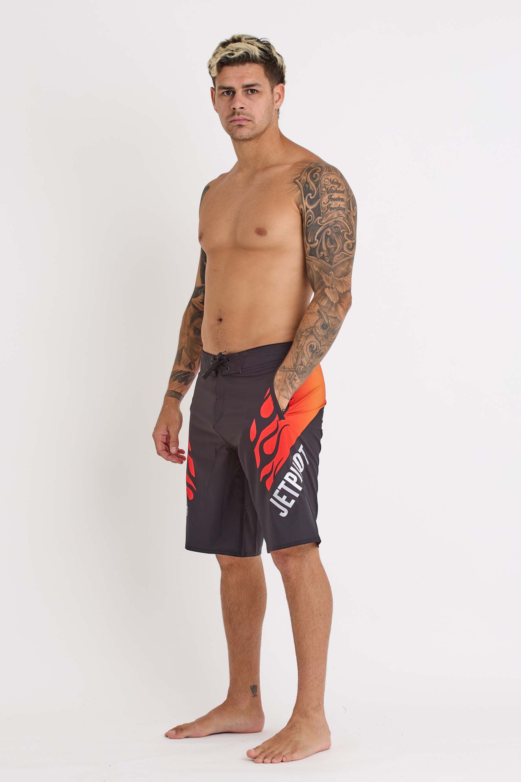 S24906 Jetpilot Vintage Flames Boardshort - Black - 2