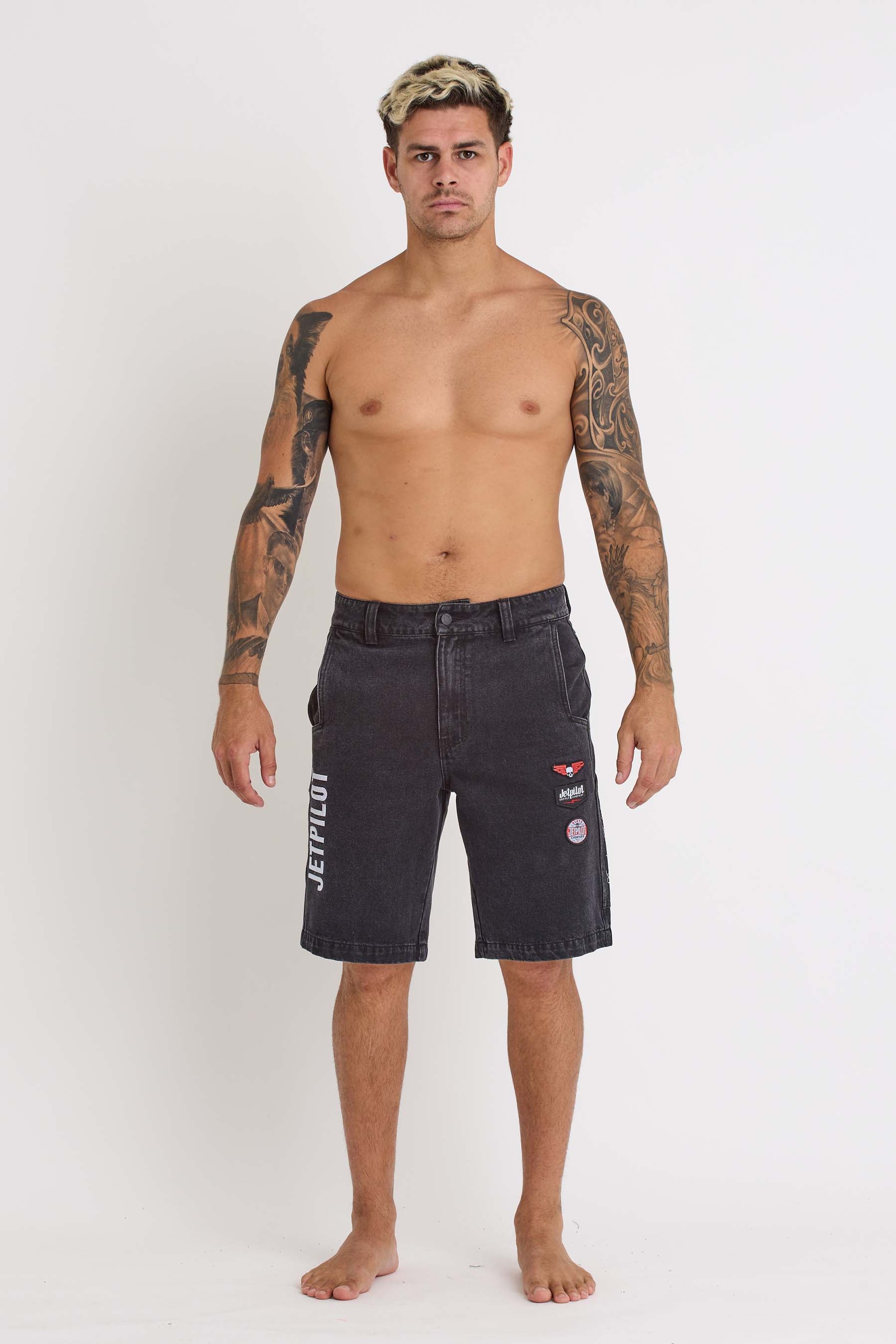 S24907 Jetpilot Denim Carpenter Short - Black - 1