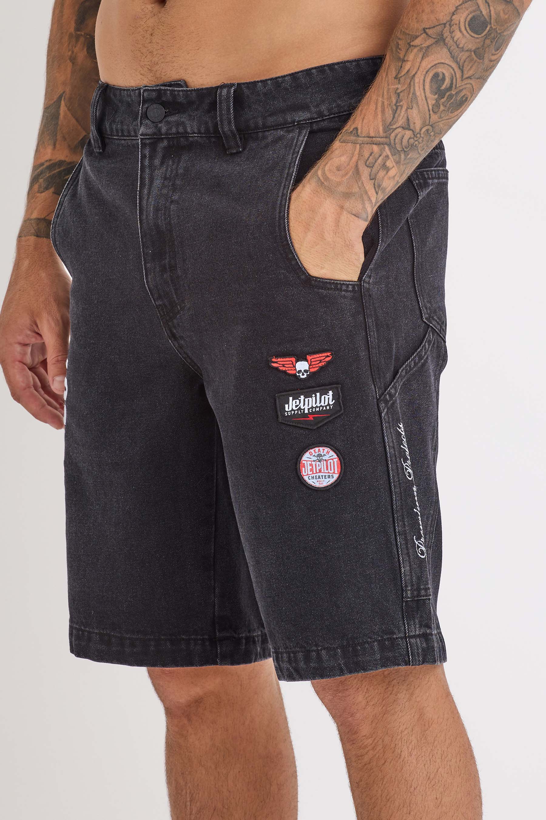 S24907 Jetpilot Denim Carpenter Short - Black - 3