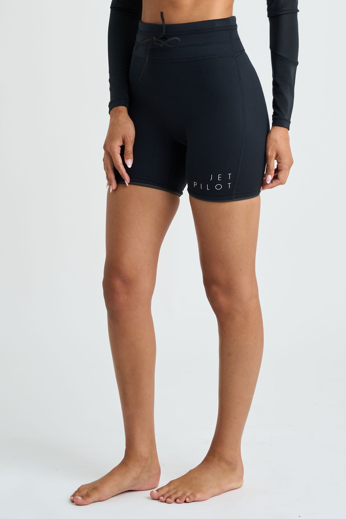 Jetpilot Corp 7" High Waisted Ladies Wetsuit Shorts - Black